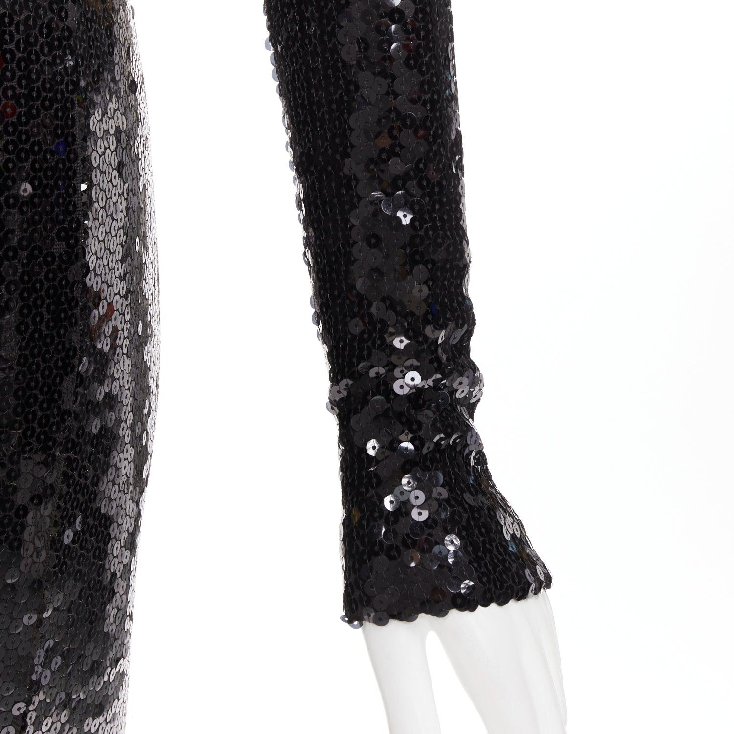 Alexandre Vauthier ALEXANDRE VAUTHIER SS2023 Runway black sequinned off shoulder bodycon stretch midi dress Size S / US 4 / IT 40 - 8 Thumbnail