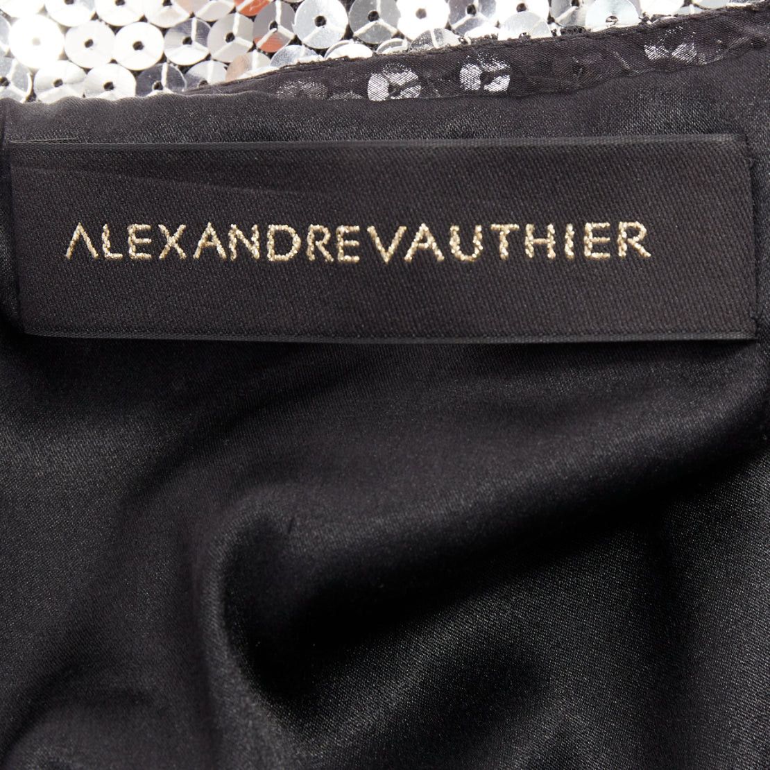 Alexandre Vauthier ALEXANDRE VAUTHIER COUTURE SS2015 Runway metallic silver sequin plunge neck gown dress Size S / US 4 / IT 40 - 10 Thumbnail