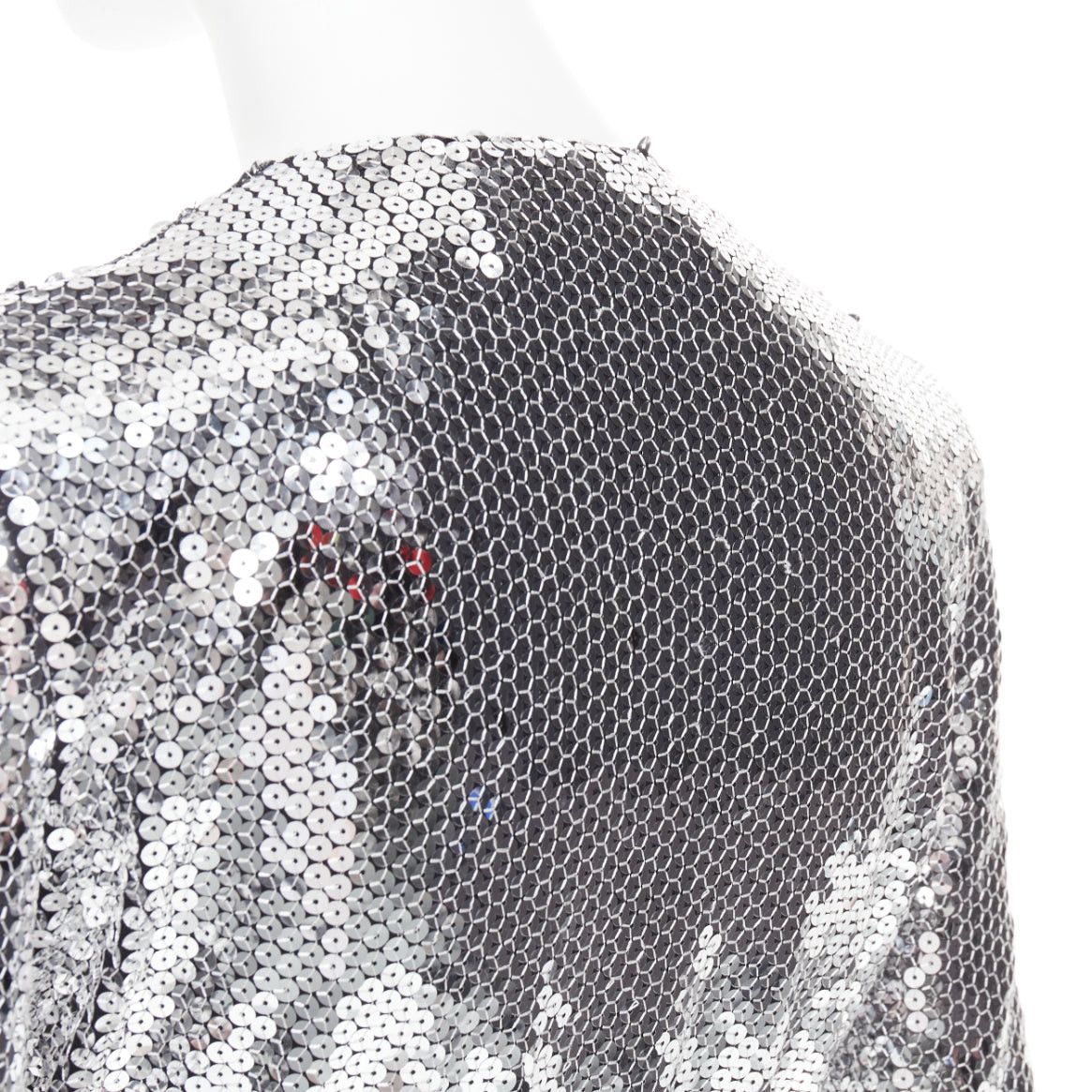 Alexandre Vauthier ALEXANDRE VAUTHIER COUTURE SS2015 Runway metallic silver sequin plunge neck gown dress Size S / US 4 / IT 40 - 7 Thumbnail