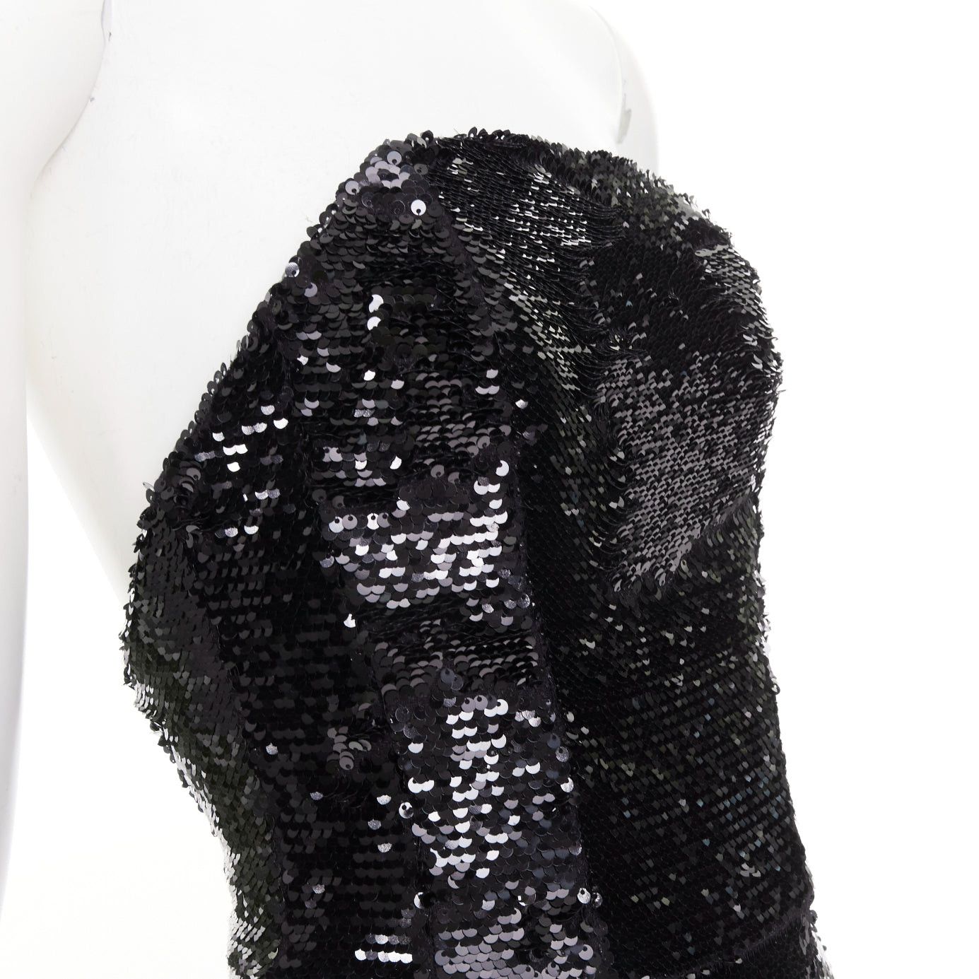 Alexandre Vauthier ALEXANDRE VAUTHIER COUTURE AW2019 Runway black sequin strapless corseted mermaid gown Size S / US 4 / IT 40 - 2 Thumbnail