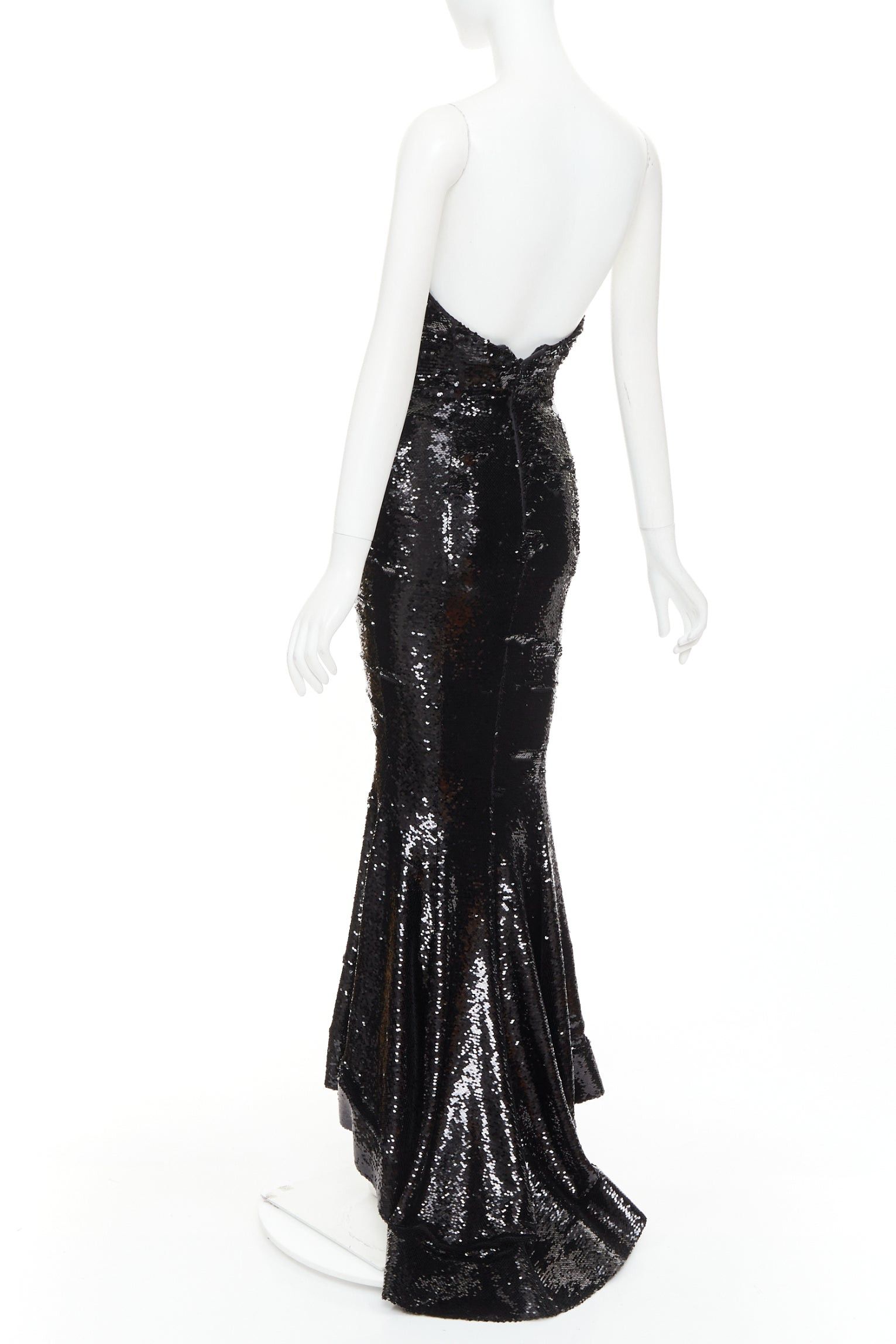 Alexandre Vauthier ALEXANDRE VAUTHIER COUTURE AW2019 Runway black sequin strapless corseted mermaid gown Size S / US 4 / IT 40 - 6 Thumbnail