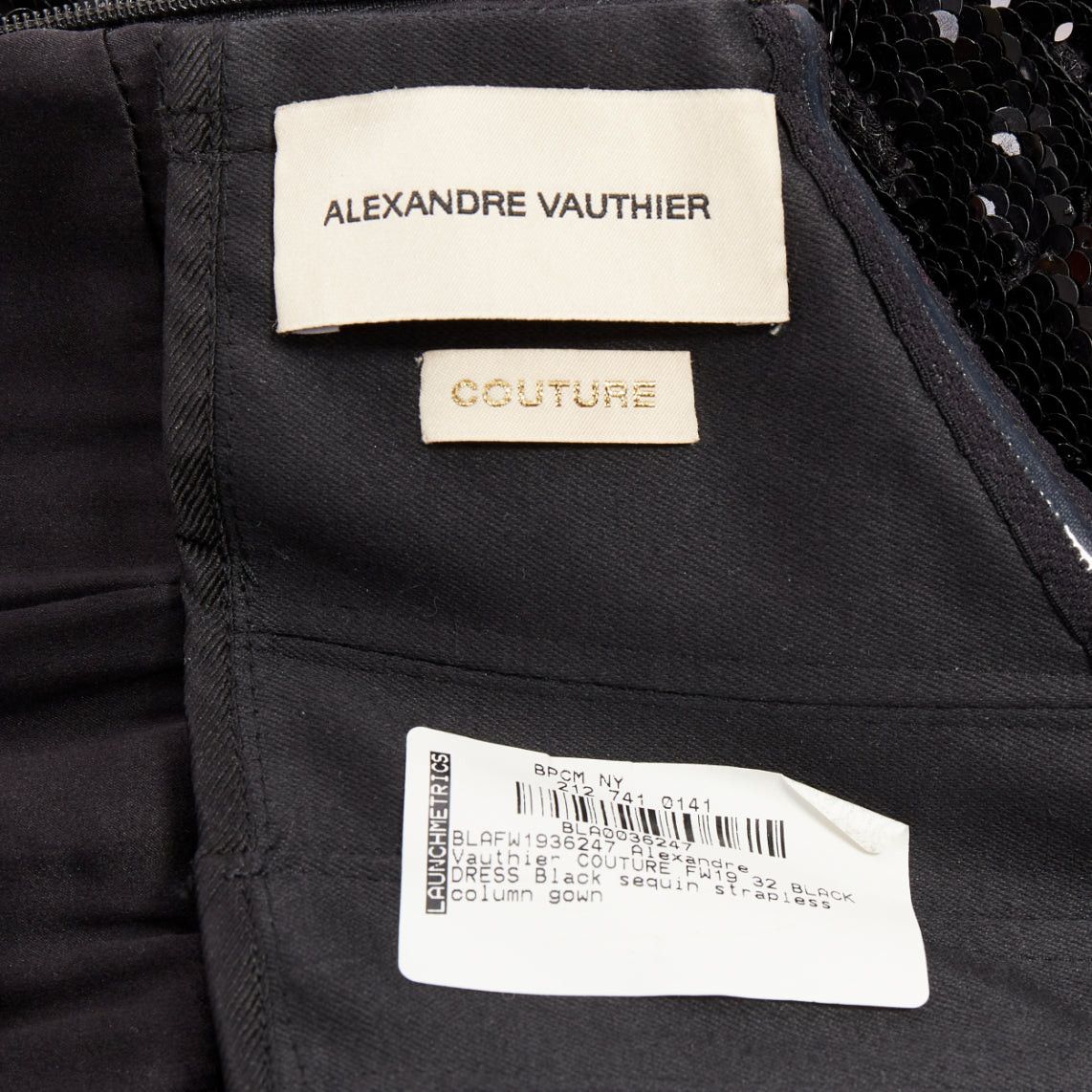 Alexandre Vauthier ALEXANDRE VAUTHIER COUTURE AW2019 Runway black sequin strapless corseted mermaid gown Size S / US 4 / IT 40 - 9 Thumbnail