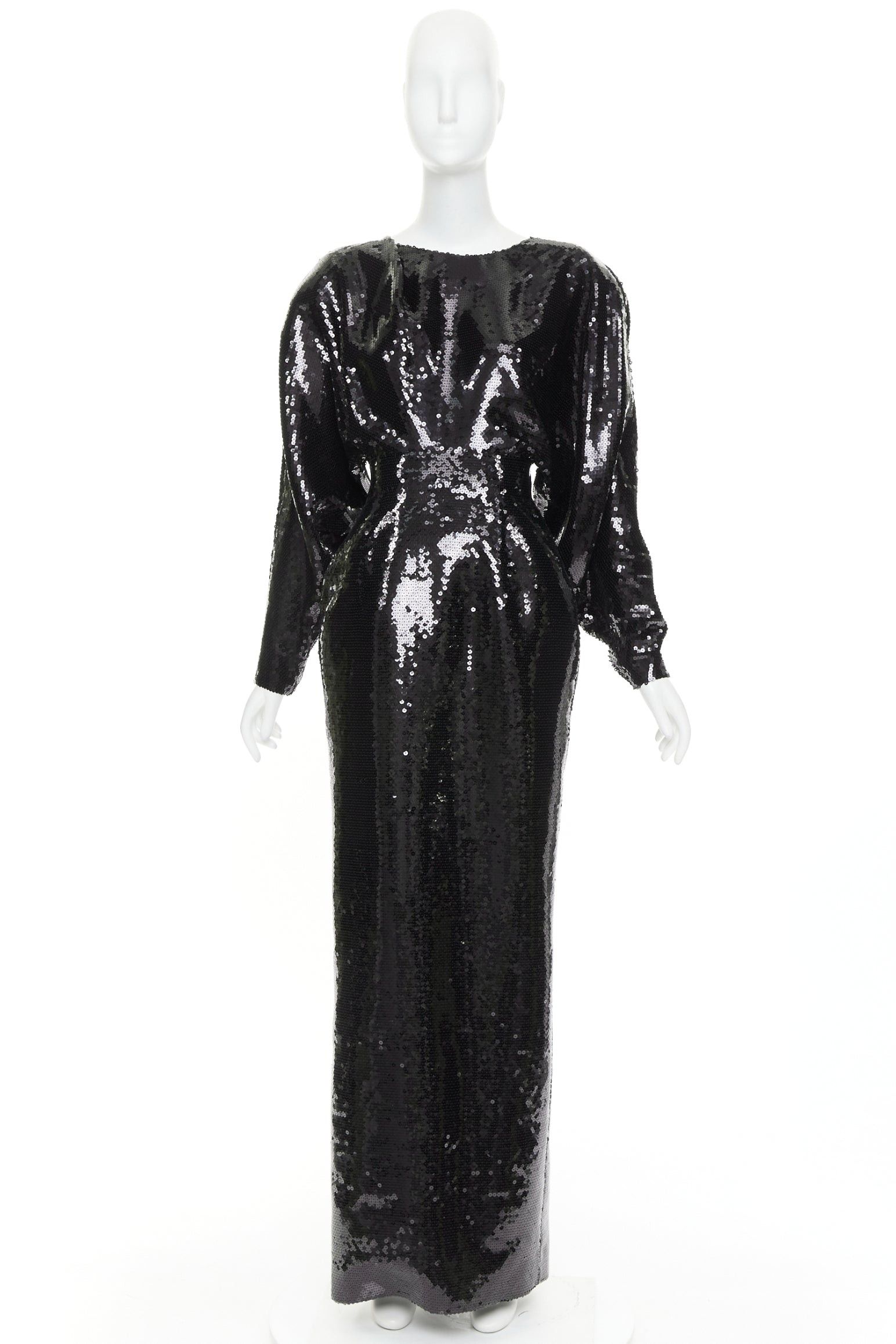 Alexandre Vauthier rare ALEXANDRE VAUTHIER COUTURE AW2022 Runway black sequin batwing drape gown dress Size S / US 4 / IT 40 - 10 Thumbnail