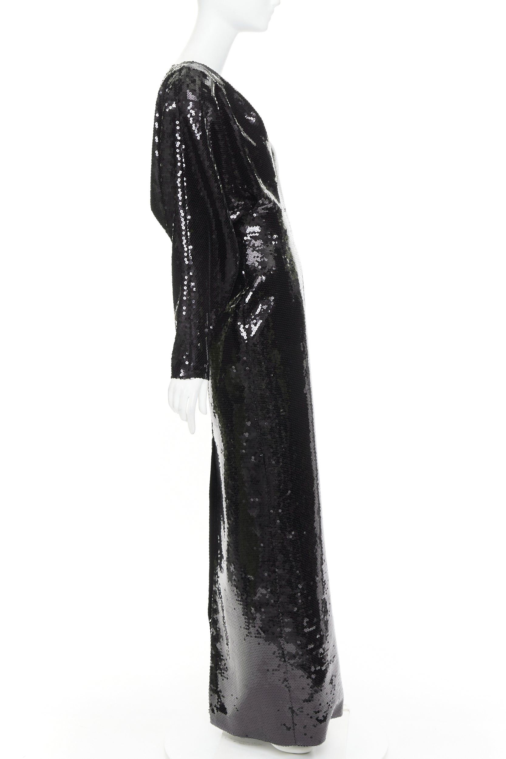 Alexandre Vauthier rare ALEXANDRE VAUTHIER COUTURE AW2022 Runway black sequin batwing drape gown dress Size S / US 4 / IT 40 - 4 Thumbnail