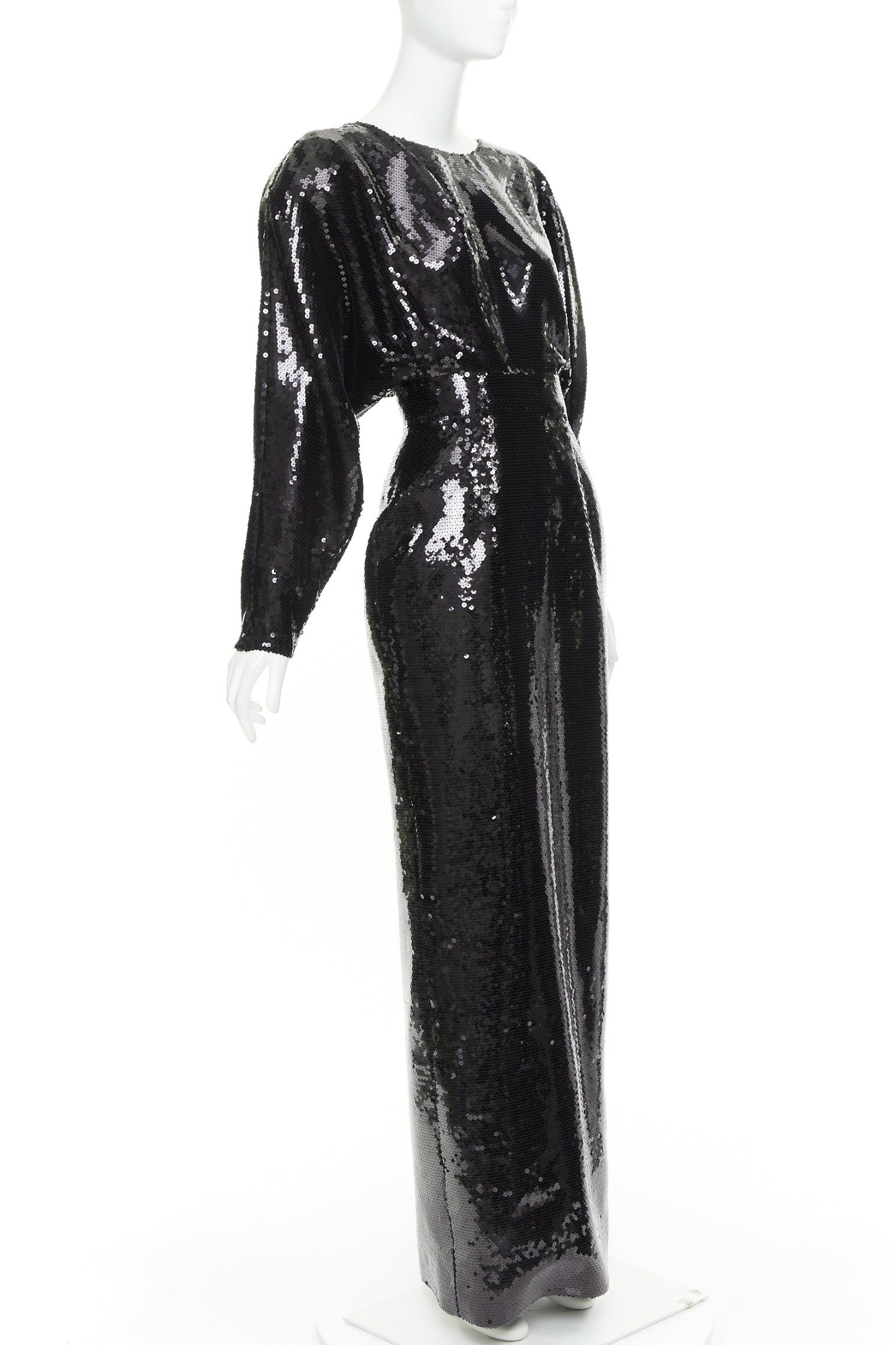 Alexandre Vauthier rare ALEXANDRE VAUTHIER COUTURE AW2022 Runway black sequin batwing drape gown dress Size S / US 4 / IT 40 - 3 Thumbnail