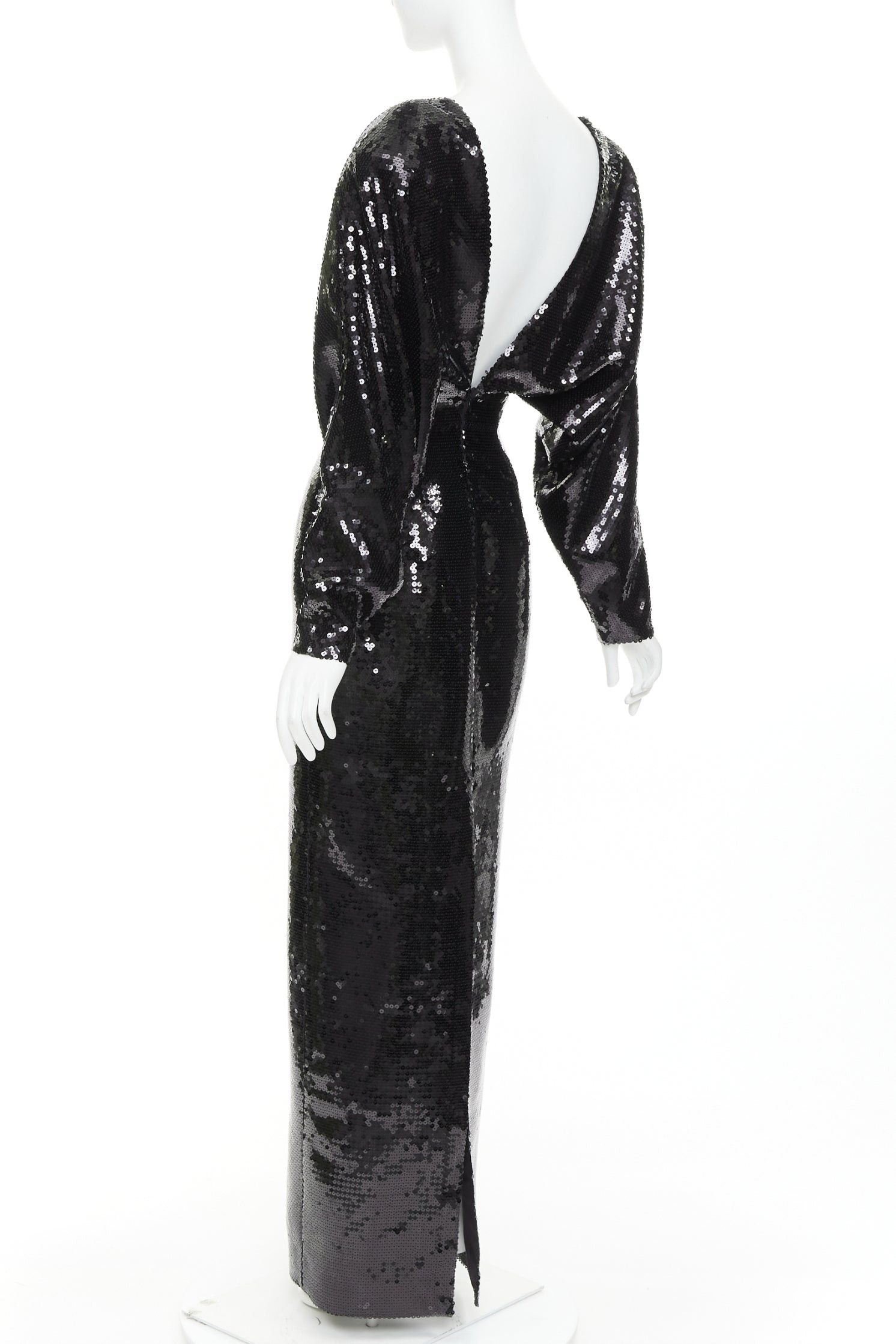 Alexandre Vauthier rare ALEXANDRE VAUTHIER COUTURE AW2022 Runway black sequin batwing drape gown dress Size S / US 4 / IT 40 - 5 Thumbnail