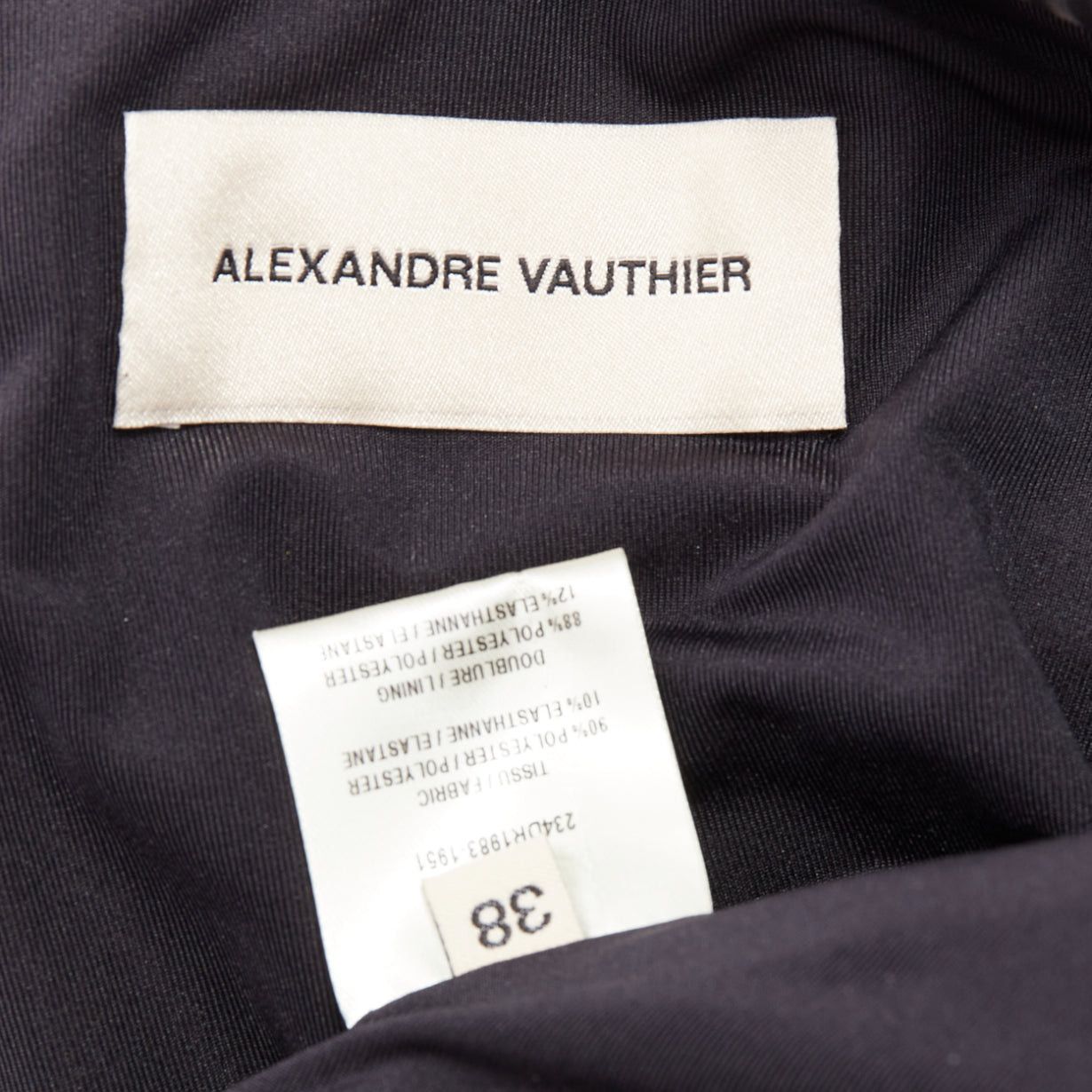 Alexandre Vauthier ALEXANDRE VAUTHIER black velvet Power shoulder padded wrap draped slit gown dress Size S / US 4 / IT 40 - 11 Thumbnail