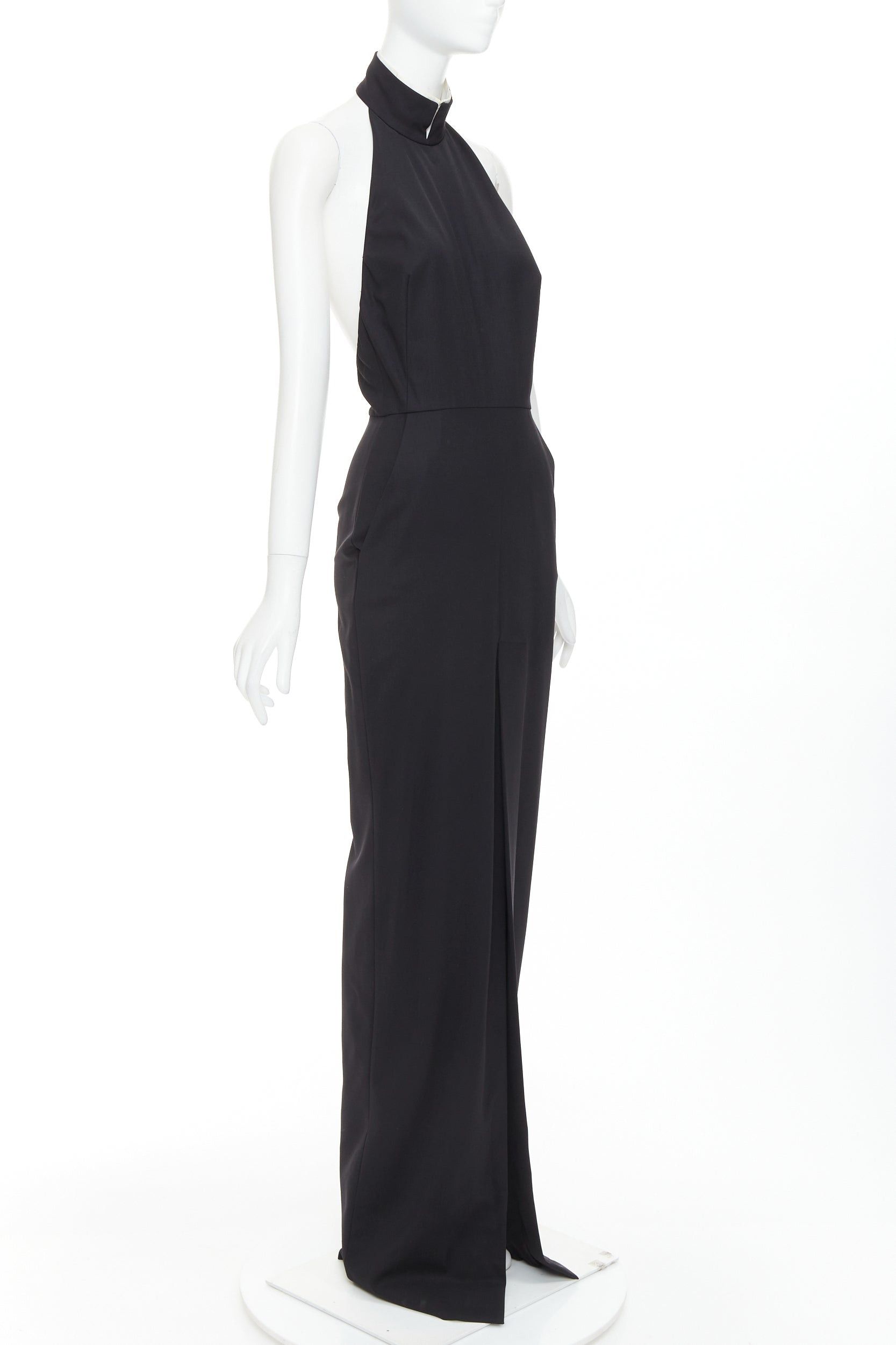Alexandre Vauthier ALEXANDRE VAUTHIER COUTURE AW2018 Runway black wool high collar open back slit front gown Size S / US 4 / IT 40 - 3 Thumbnail