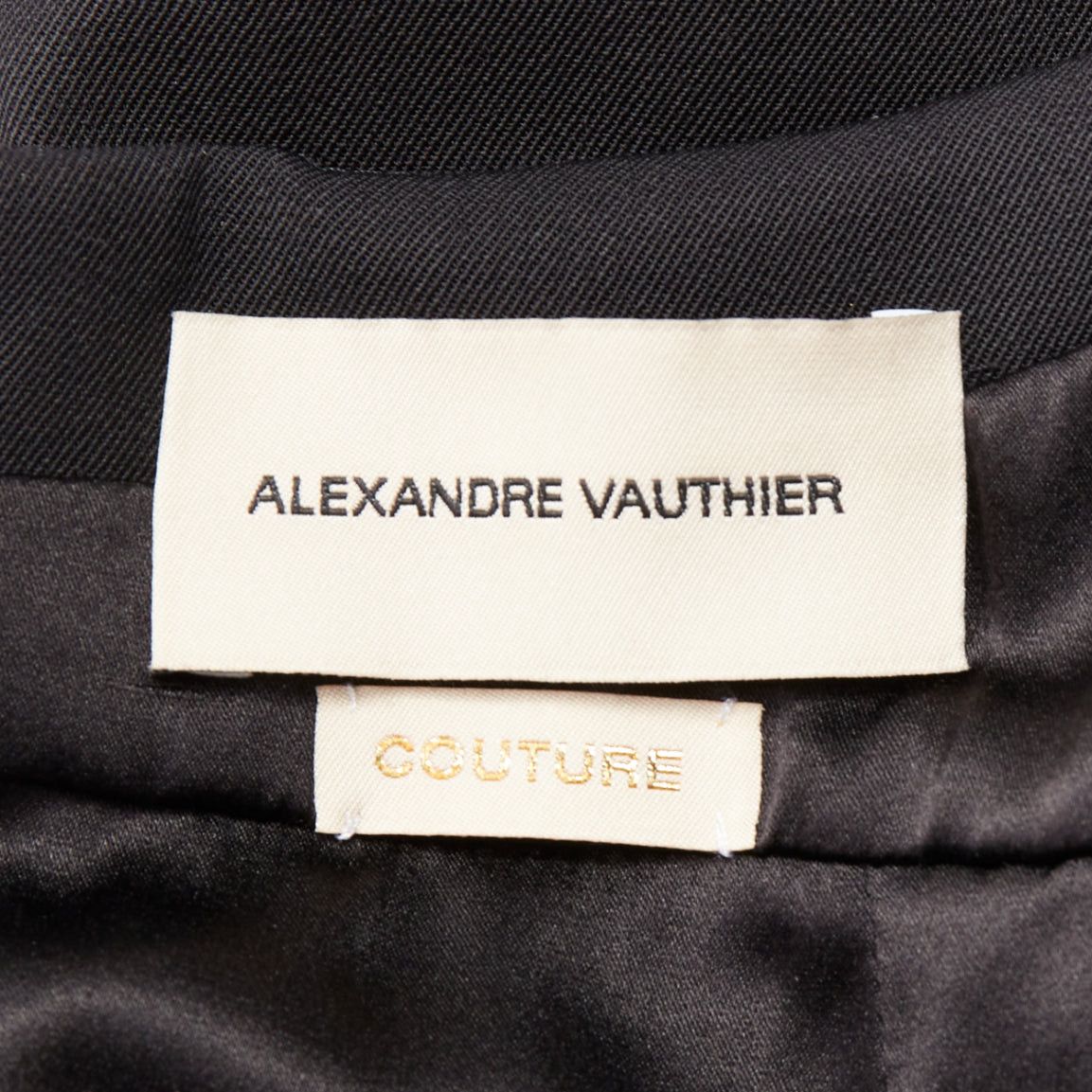 Alexandre Vauthier ALEXANDRE VAUTHIER COUTURE AW2018 Runway black wool high collar open back slit front gown Size S / US 4 / IT 40 - 11 Thumbnail