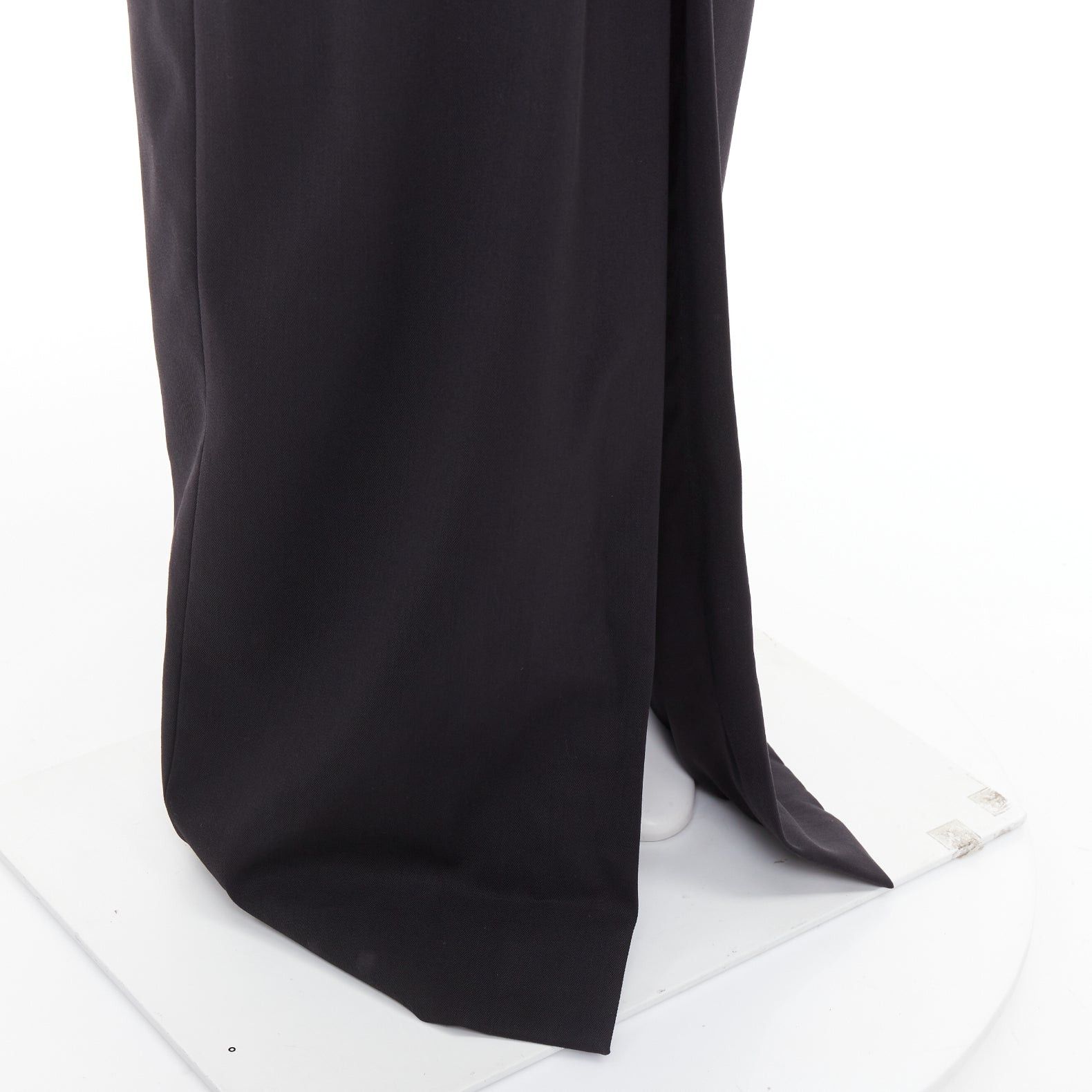 Alexandre Vauthier ALEXANDRE VAUTHIER COUTURE AW2018 Runway black wool high collar open back slit front gown Size S / US 4 / IT 40 - 8 Thumbnail