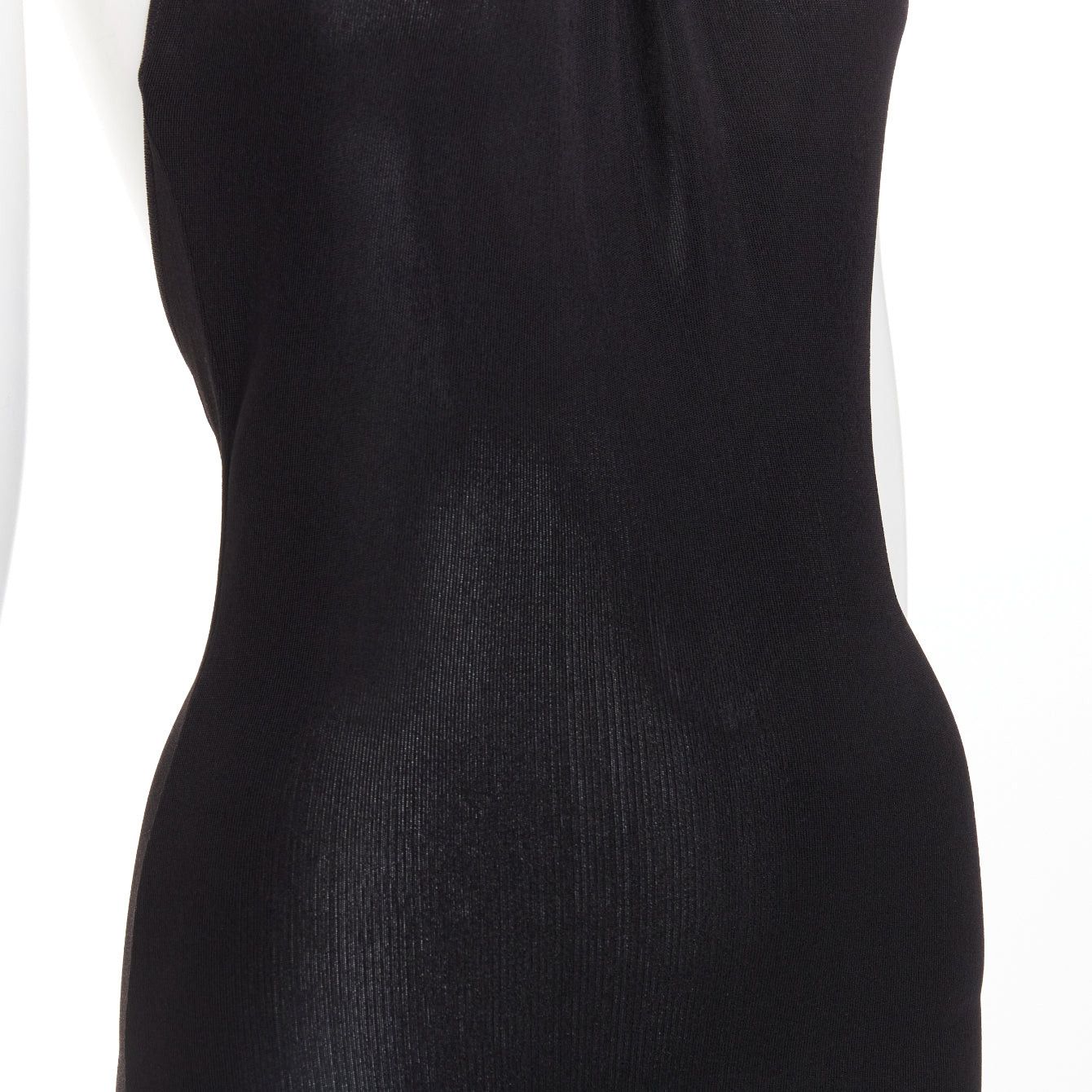 Alexandre Vauthier ALEXANDRE VAUTHIER black fine knit crystal encrusted rope halter tie open back dress Size S / US 4 / IT 40 - 9 Thumbnail