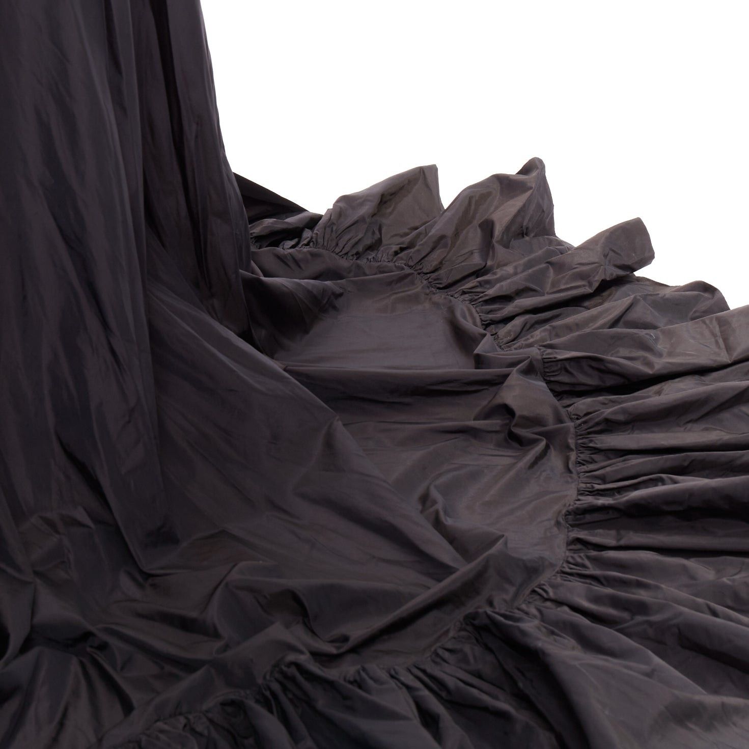 Alexandre Vauthier rare ALEXANDRE VAUTHIER COUTURE SS2017 Runway black velvet bodice crystal trim ruffle high low trained gown Size S / US 4 / IT 40 - 8 Thumbnail