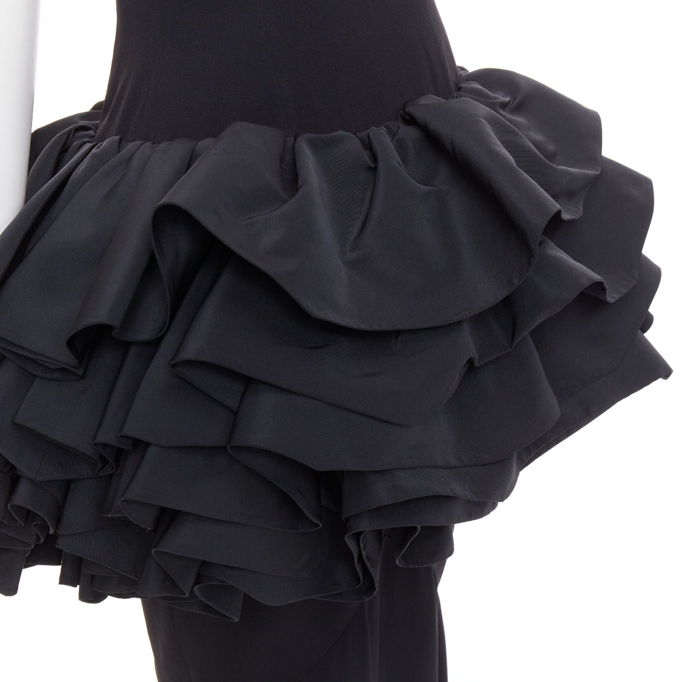 Alexandre Vauthier rare ALEXANDRE VAUTHIER COUTURE black scoop neck ruffle peplum evening gown dress Size S / US 4 / IT 40 - 2 Thumbnail