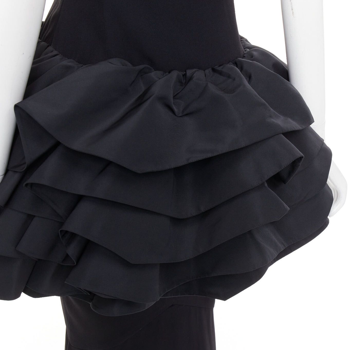 Alexandre Vauthier rare ALEXANDRE VAUTHIER COUTURE black scoop neck ruffle peplum evening gown dress Size S / US 4 / IT 40 - 8 Thumbnail