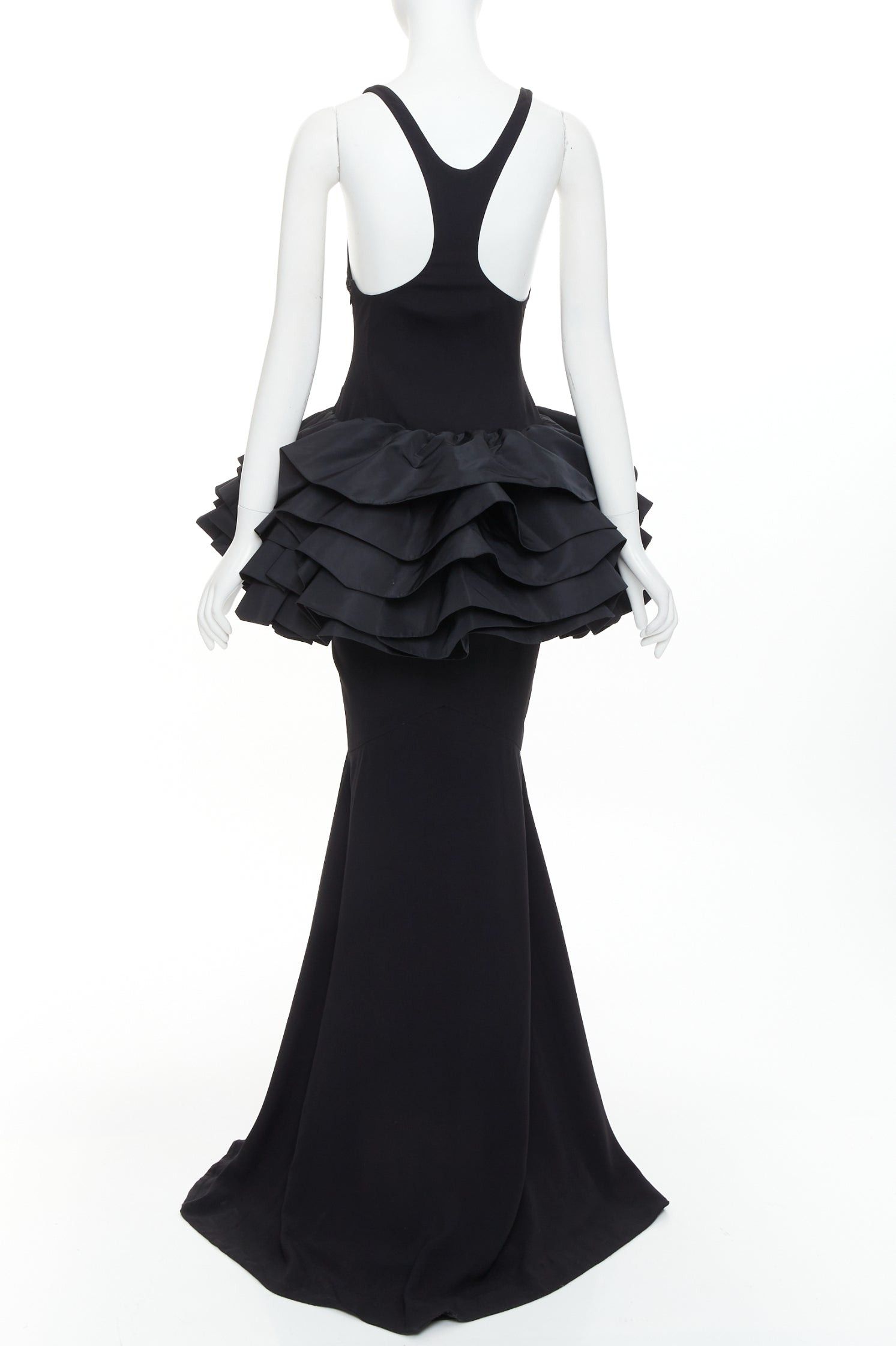 Alexandre Vauthier rare ALEXANDRE VAUTHIER COUTURE black scoop neck ruffle peplum evening gown dress Size S / US 4 / IT 40 - 5 Thumbnail
