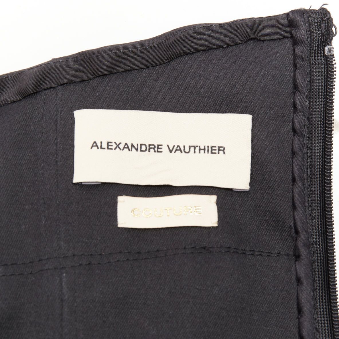 Alexandre Vauthier ALEXANDRE VAUTHIER COUTURE AW2018 Runway black cream exaggerated bow draped asymmetric gown Size S / US 4 / IT 40 - 12 Thumbnail