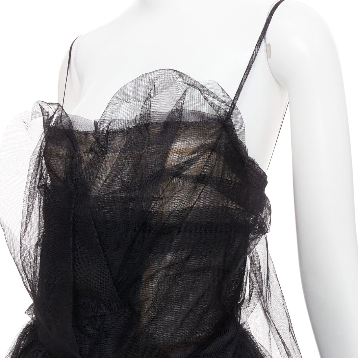 Alexandre Vauthier rare ALEXANDRE VAUTHIER COUTURE AW2017 Runway black sheer tulle flared dress Size S / US 4 / IT 40 - 9 Thumbnail