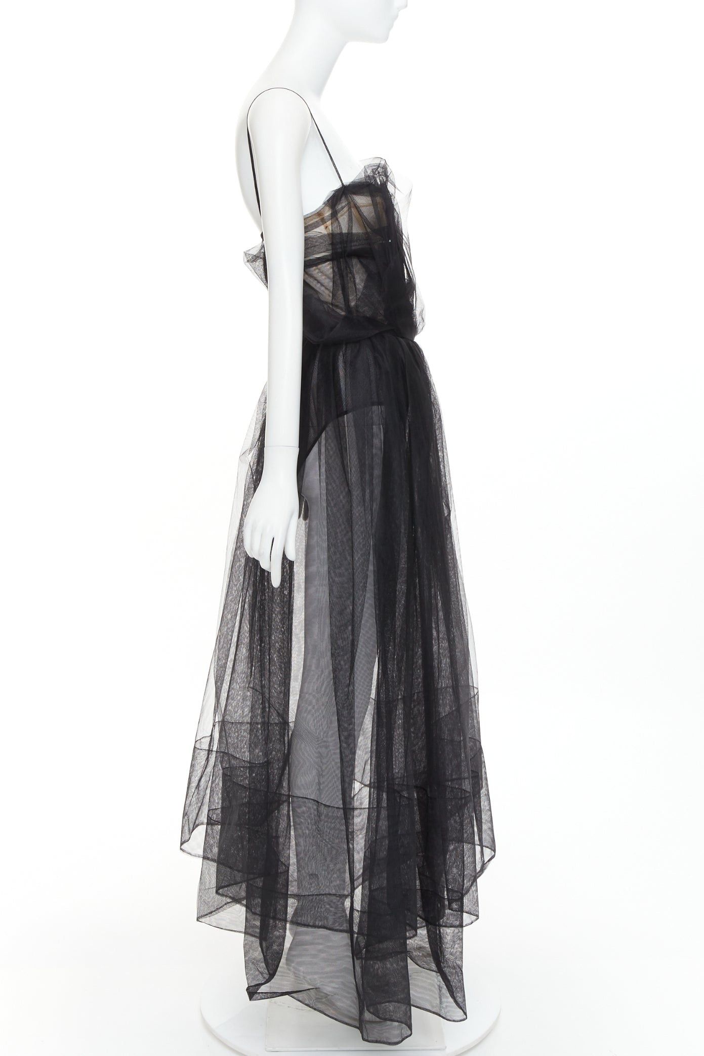 Alexandre Vauthier rare ALEXANDRE VAUTHIER COUTURE AW2017 Runway black sheer tulle flared dress Size S / US 4 / IT 40 - 4 Thumbnail