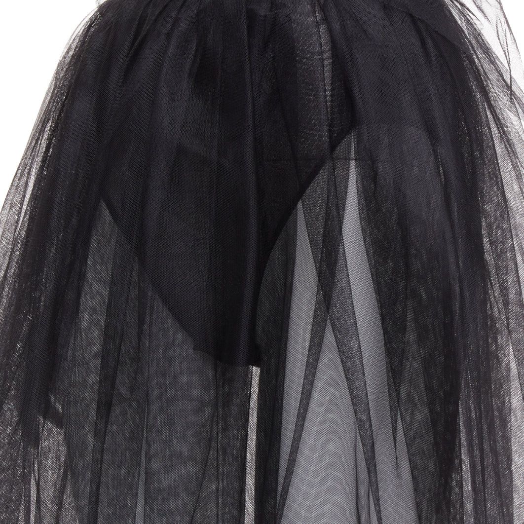 Alexandre Vauthier rare ALEXANDRE VAUTHIER COUTURE AW2017 Runway black sheer tulle flared dress Size S / US 4 / IT 40 - 10 Thumbnail
