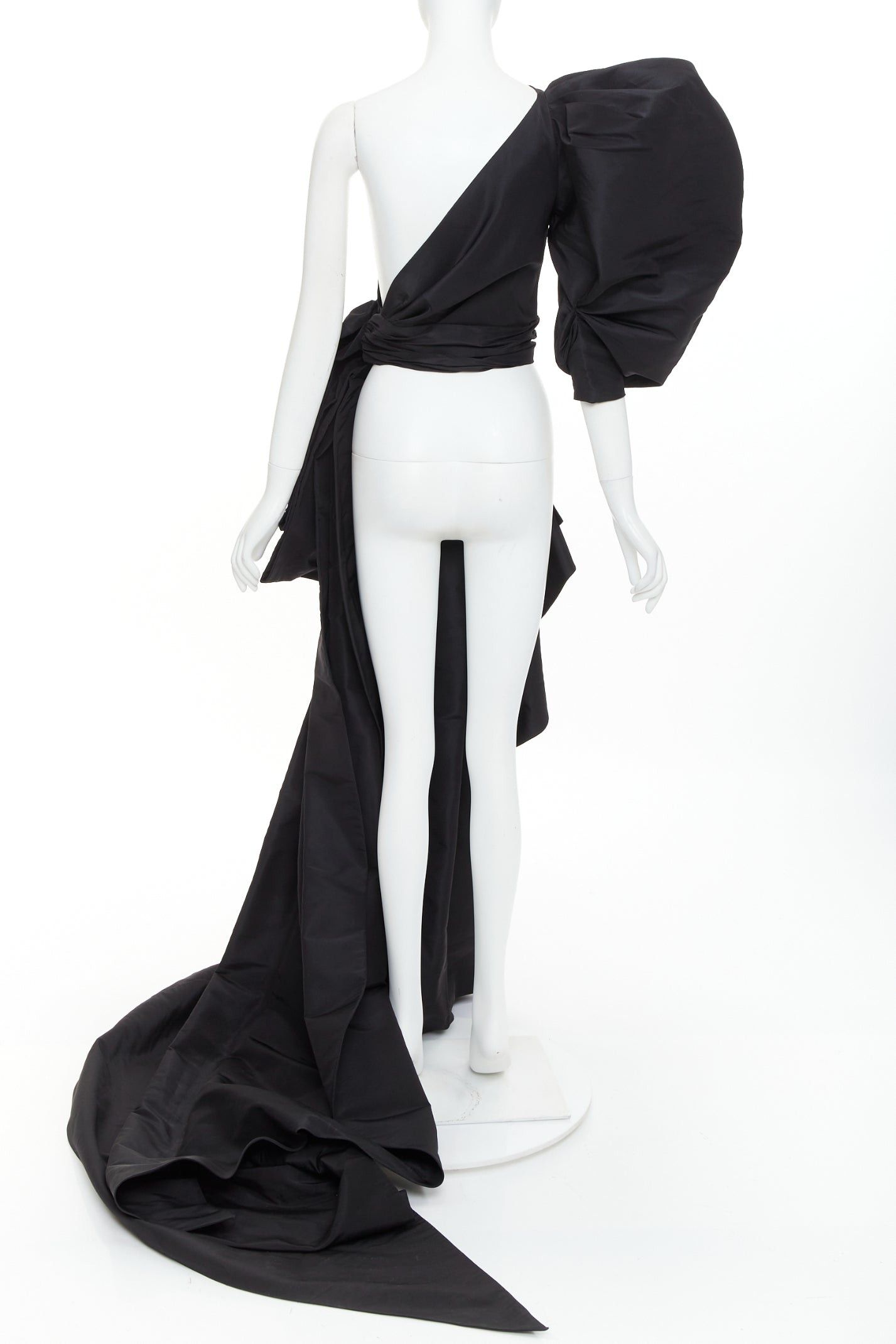 Alexandre Vauthier rare ALEXANDRE VAUTHIER COUTURE SS2017 Runway black tafetta one shoulder bustle train top Size S / US 4 / IT 40 - 5 Thumbnail