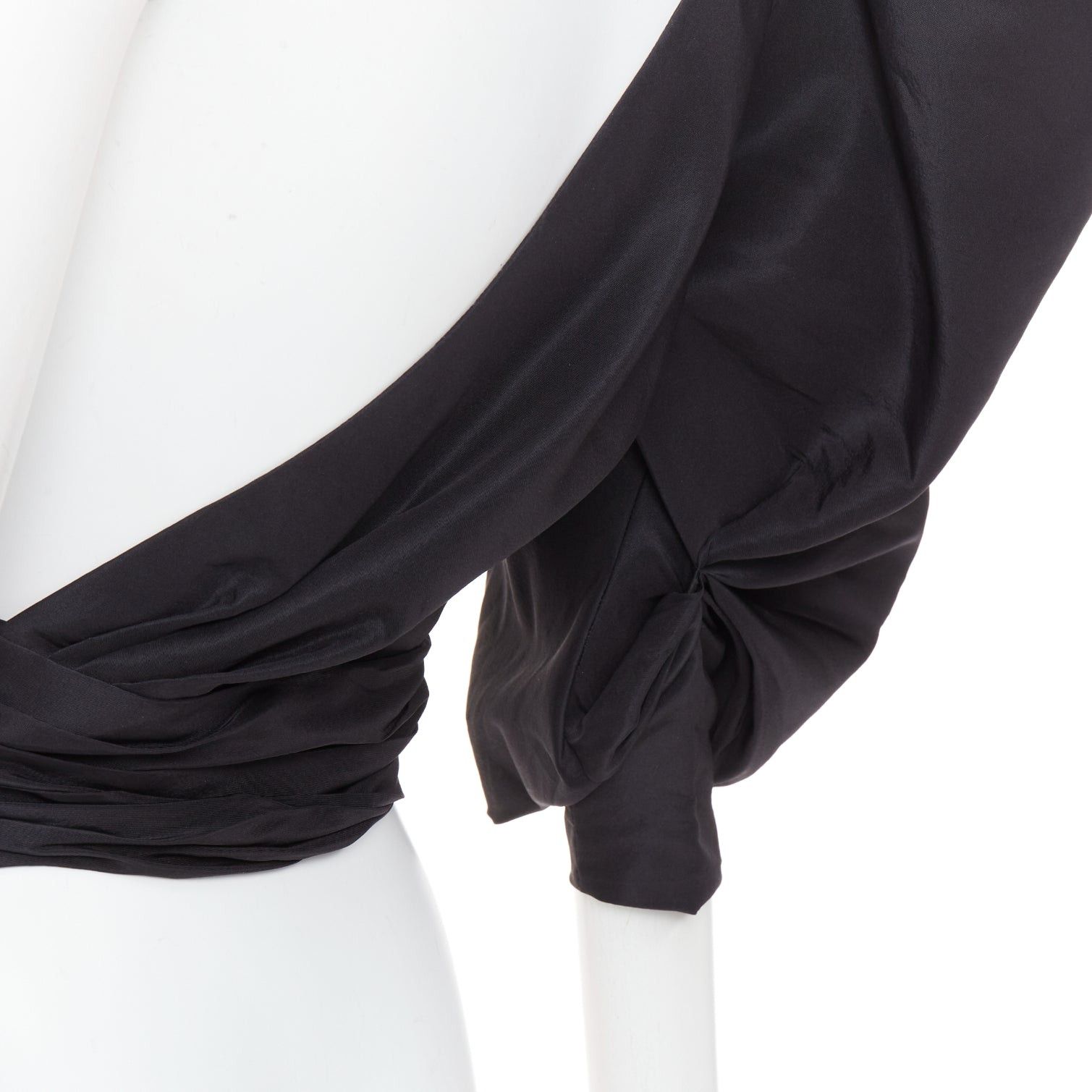 Alexandre Vauthier rare ALEXANDRE VAUTHIER COUTURE SS2017 Runway black tafetta one shoulder bustle train top Size S / US 4 / IT 40 - 8 Thumbnail