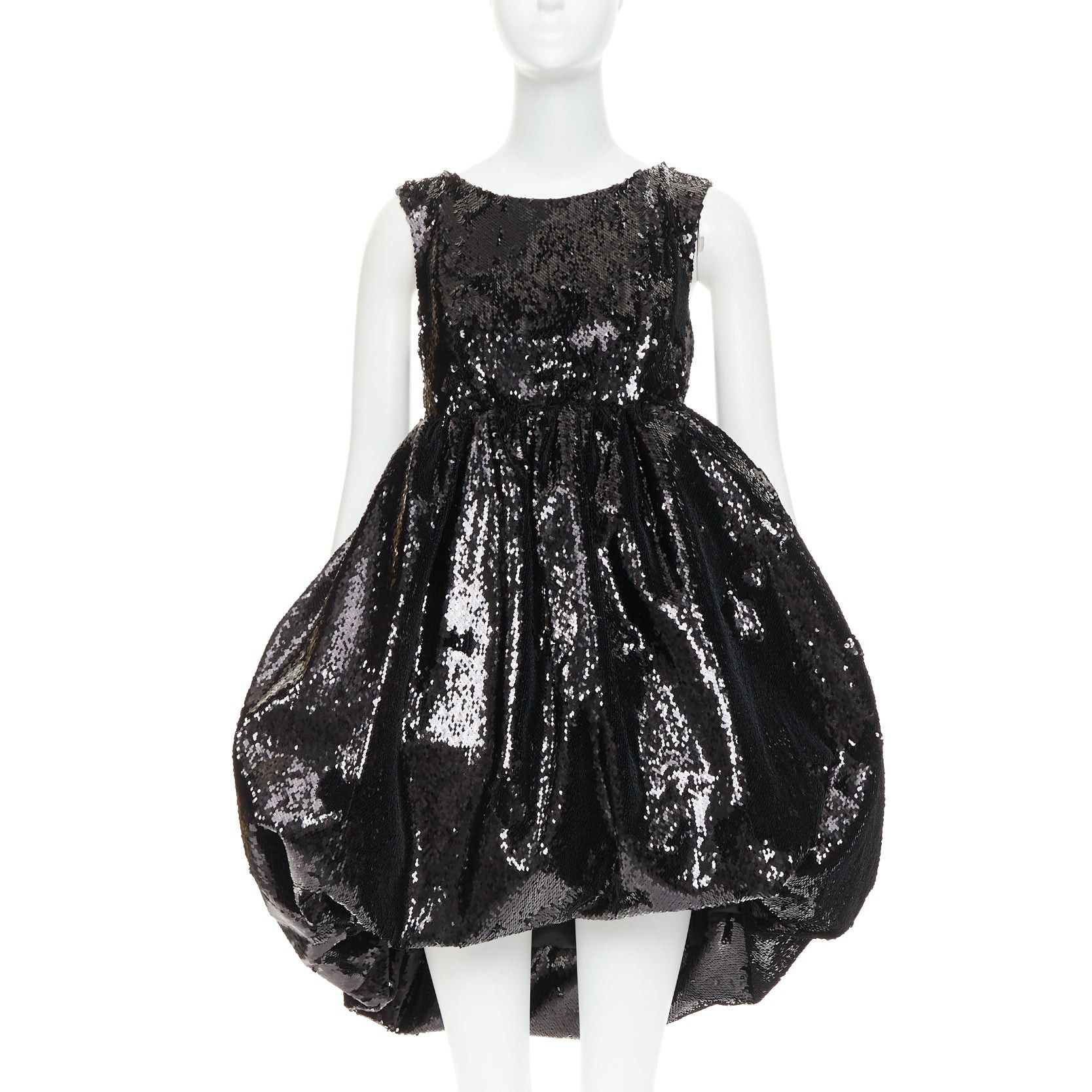 Alexandre Vauthier ALEXANDRE VAUTHIER COUTURE SS2025 Runway black sequinned tulle puff bubble dress Size S / US 4 / IT 40 - 3 Thumbnail