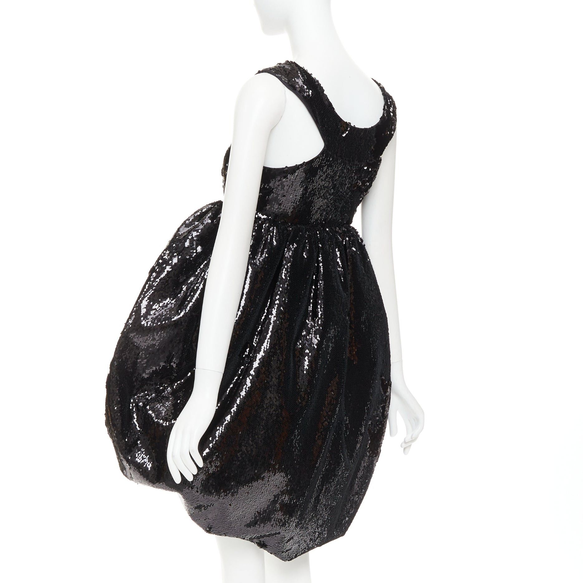 Alexandre Vauthier ALEXANDRE VAUTHIER COUTURE SS2025 Runway black sequinned tulle puff bubble dress Size S / US 4 / IT 40 - 6 Thumbnail