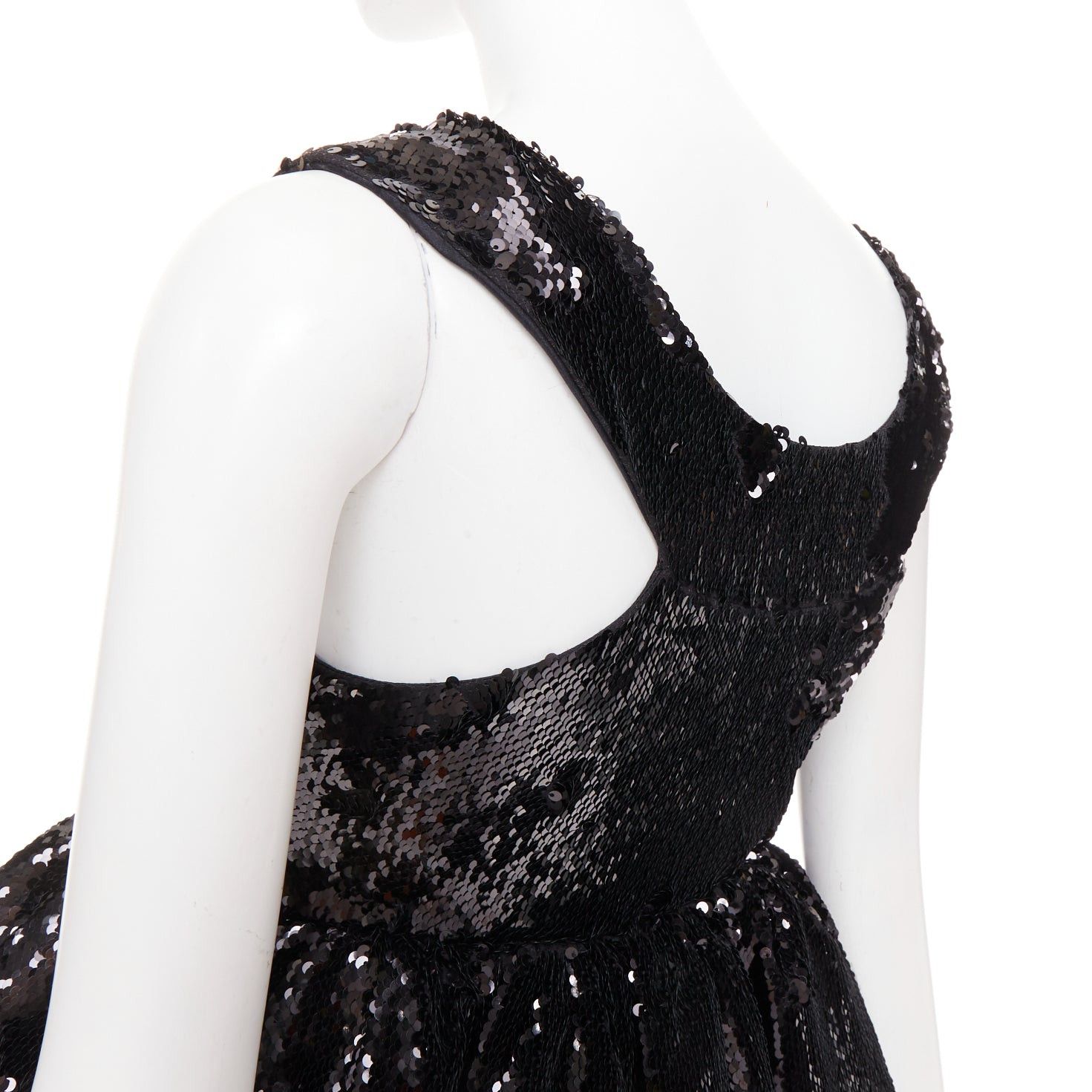 Alexandre Vauthier ALEXANDRE VAUTHIER COUTURE SS2025 Runway black sequinned tulle puff bubble dress Size S / US 4 / IT 40 - 2 Thumbnail