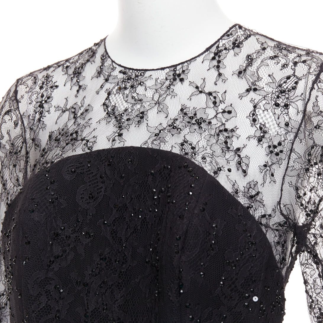 Alexandre Vauthier ALEXANDRE VAUTHIER COUTURE AW2019 Runway green rosette crystal embellished lace dress Size S / US 4 / IT 40 - 7 Thumbnail