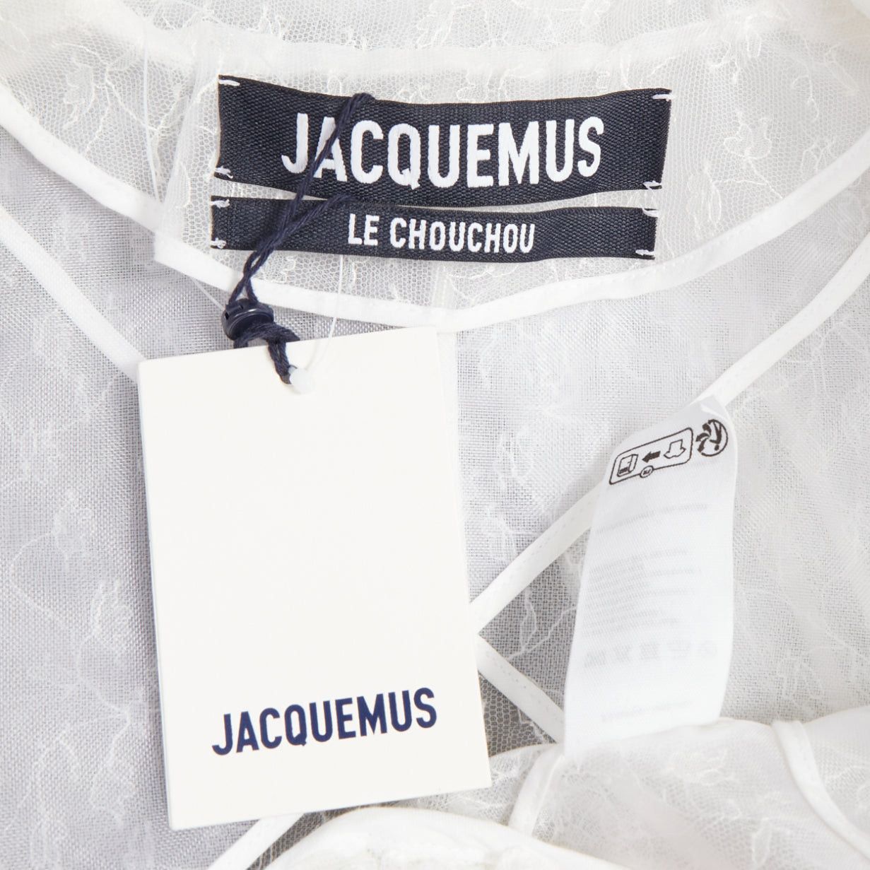 Jacquemus JACQUEMUS Bridal Le Chouchou 2023 Runway Dentelle white floral tulle lace crop jacket FR34 XS Size XS / US 0-2 / IT 36-38 - 9 Thumbnail