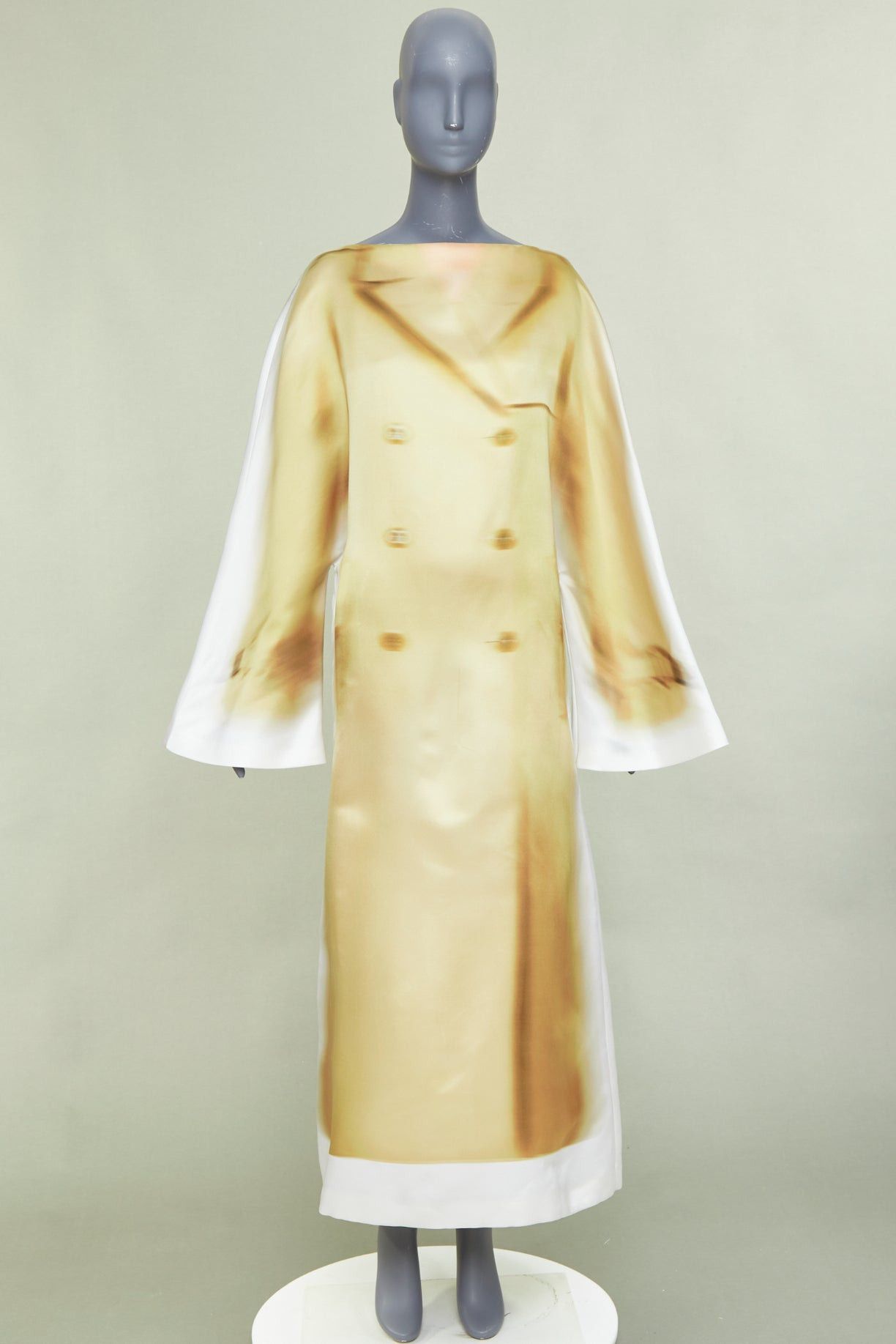 Loewe rare LOEWE JW ANDERSON 2023 Runway Trompe Loeil Blurry Trench Coat print voluminous sleeves dress Size M / US 6-8 / IT 42-44 - 11 Thumbnail