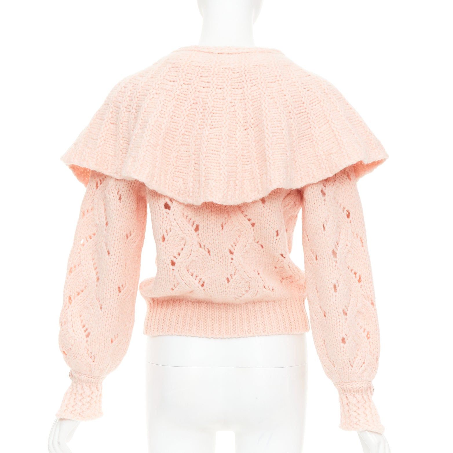 Chanel CHANEL 21B pink wool alpaca blend ruffle capelet sweater FR34 XS Size XS / US 0-2 / IT 36-38 - 5 Thumbnail
