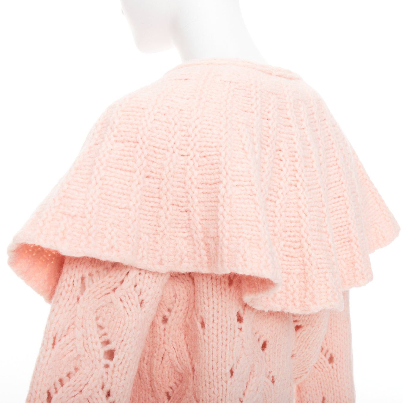 Chanel CHANEL 21B pink wool alpaca blend ruffle capelet sweater FR34 XS Size XS / US 0-2 / IT 36-38 - 7 Thumbnail