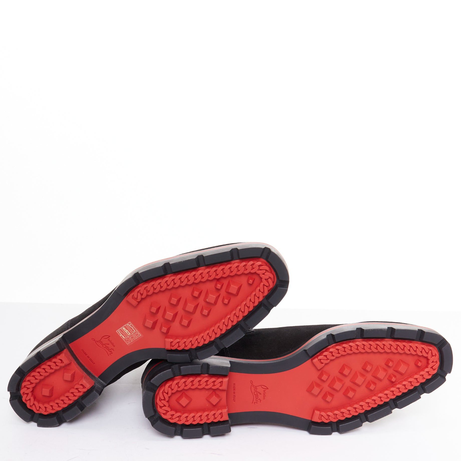 Christian Louboutin CHRISTIAN LOUBOUTIN Alpinono Flat Crosta Wax black suede lug sole chelsea boots EU42.5 US9.5 Size US 9.5 / EU 42-43 - 11 Thumbnail
