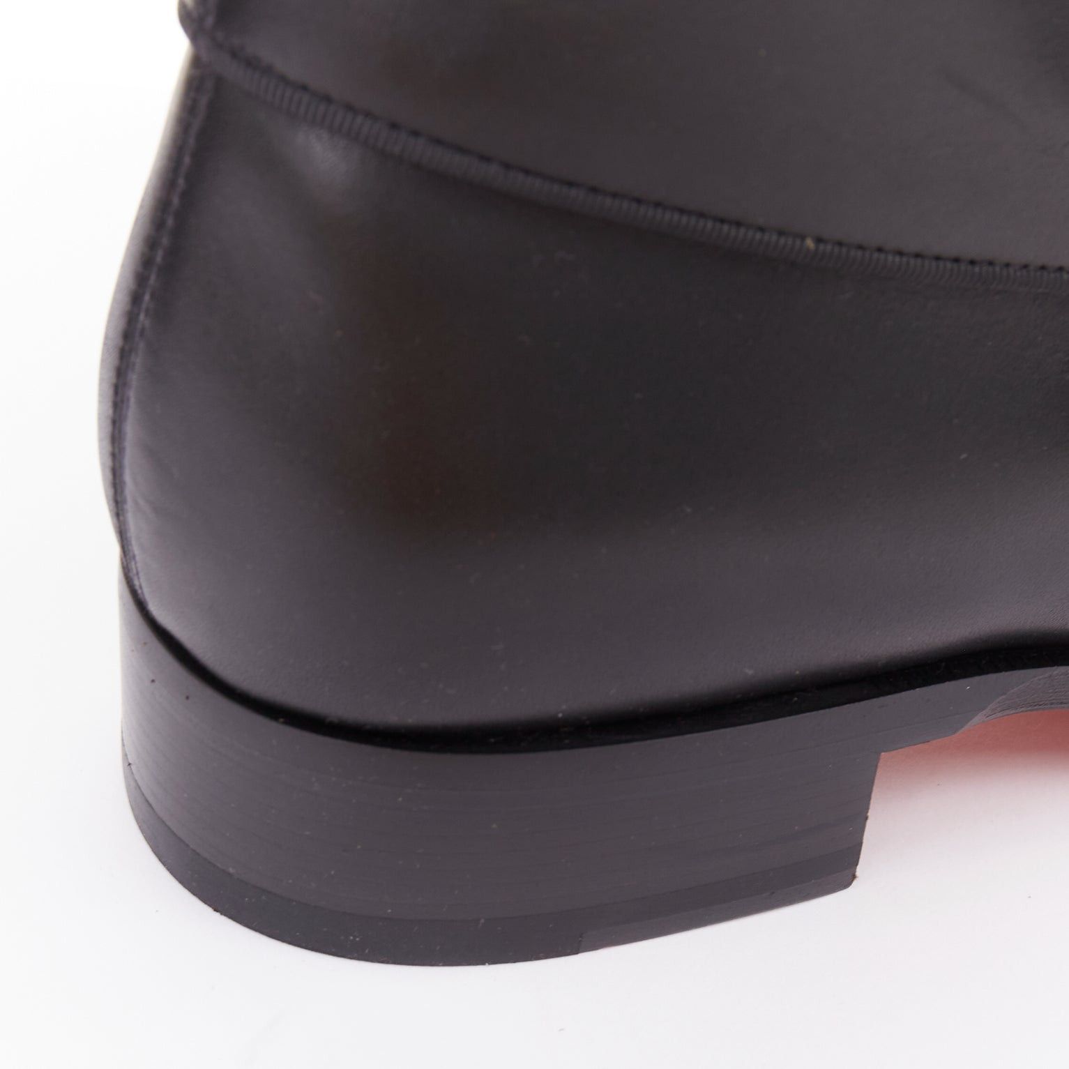 Christian Louboutin CHRISTIAN LOUBOUTIN Chambeli Boot Flat black calf barbell detail lace up leather boots EU42 US9 Size US 9 / EU 42 - 8 Thumbnail