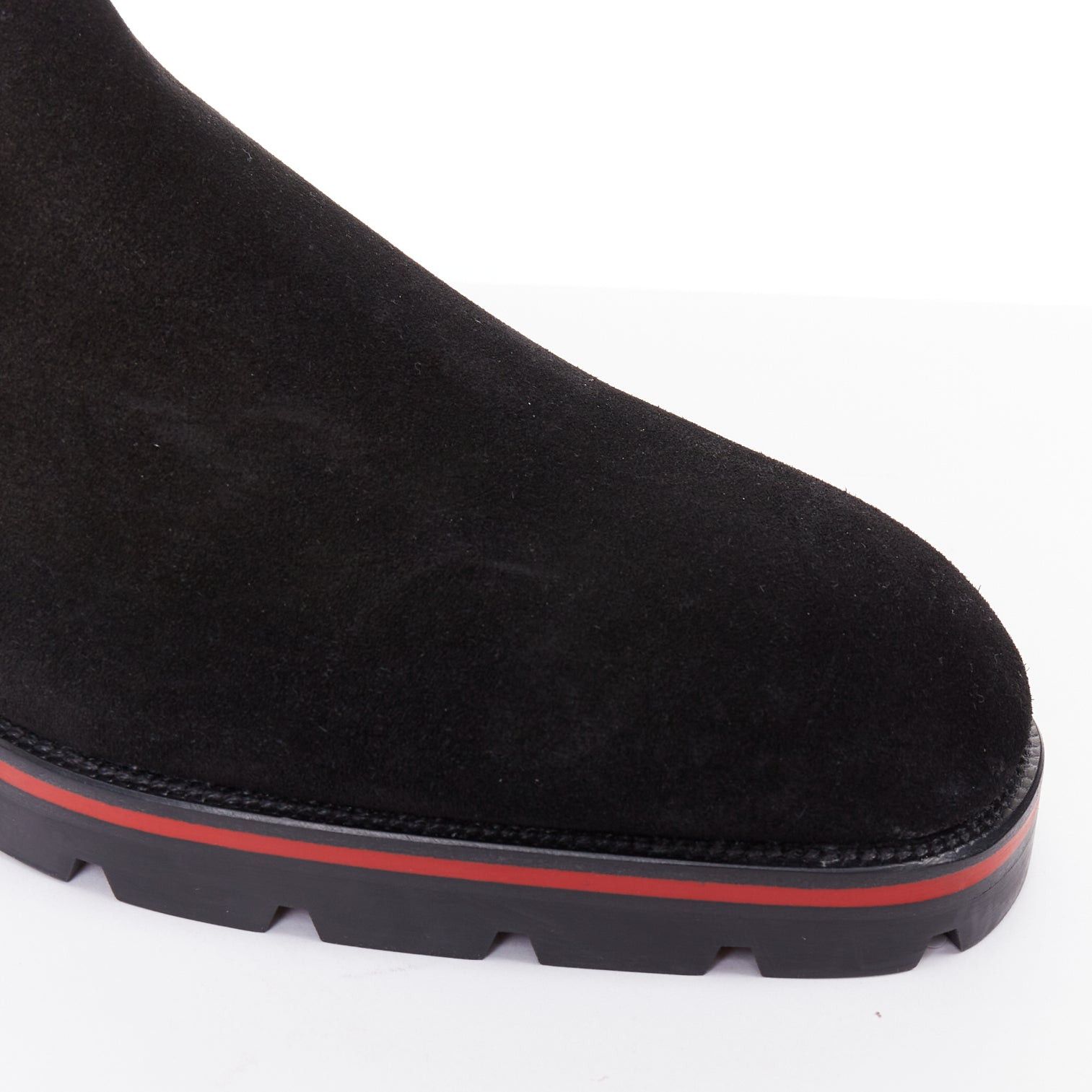 Christian Louboutin CHRISTIAN LOUBOUTIN Alpinono Flat Crosta Wax black suede lug sole chelsea boots EU41 US8 Size US 8 / EU 41 - 7 Thumbnail