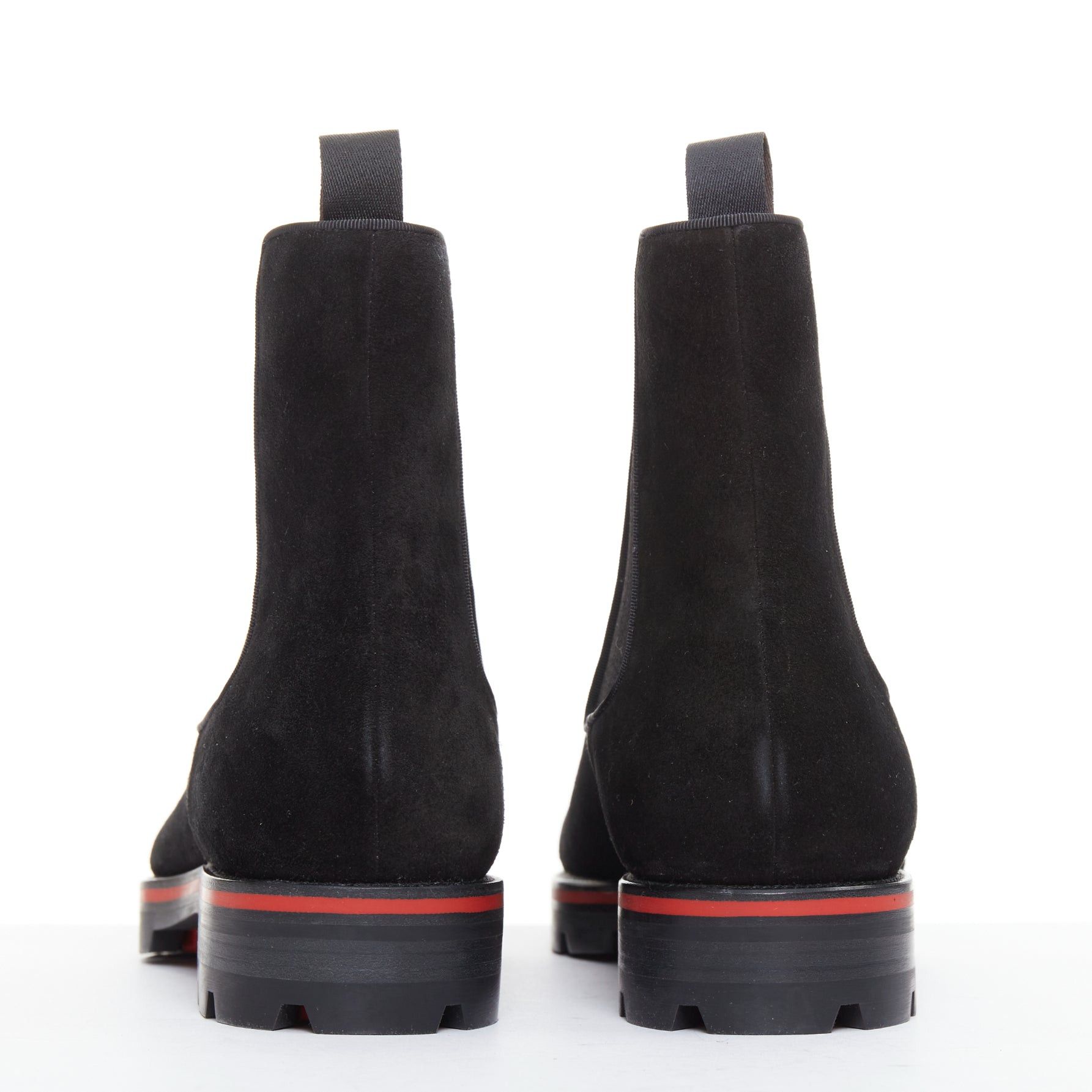 Christian Louboutin CHRISTIAN LOUBOUTIN Alpinono Flat Crosta Wax black suede lug sole chelsea boots EU41 US8 Size US 8 / EU 41 - 5 Thumbnail