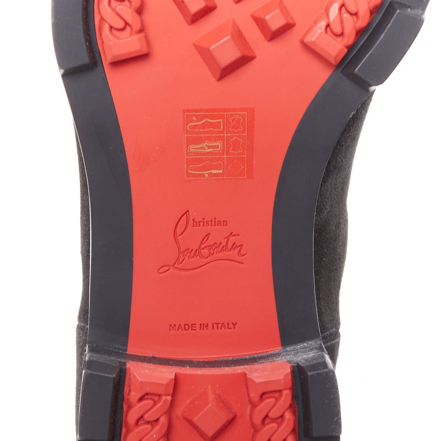 Christian Louboutin CHRISTIAN LOUBOUTIN Alpinono Flat Crosta Wax black suede lug sole chelsea boots EU41 US8 Size US 8 / EU 41 - 10 Thumbnail