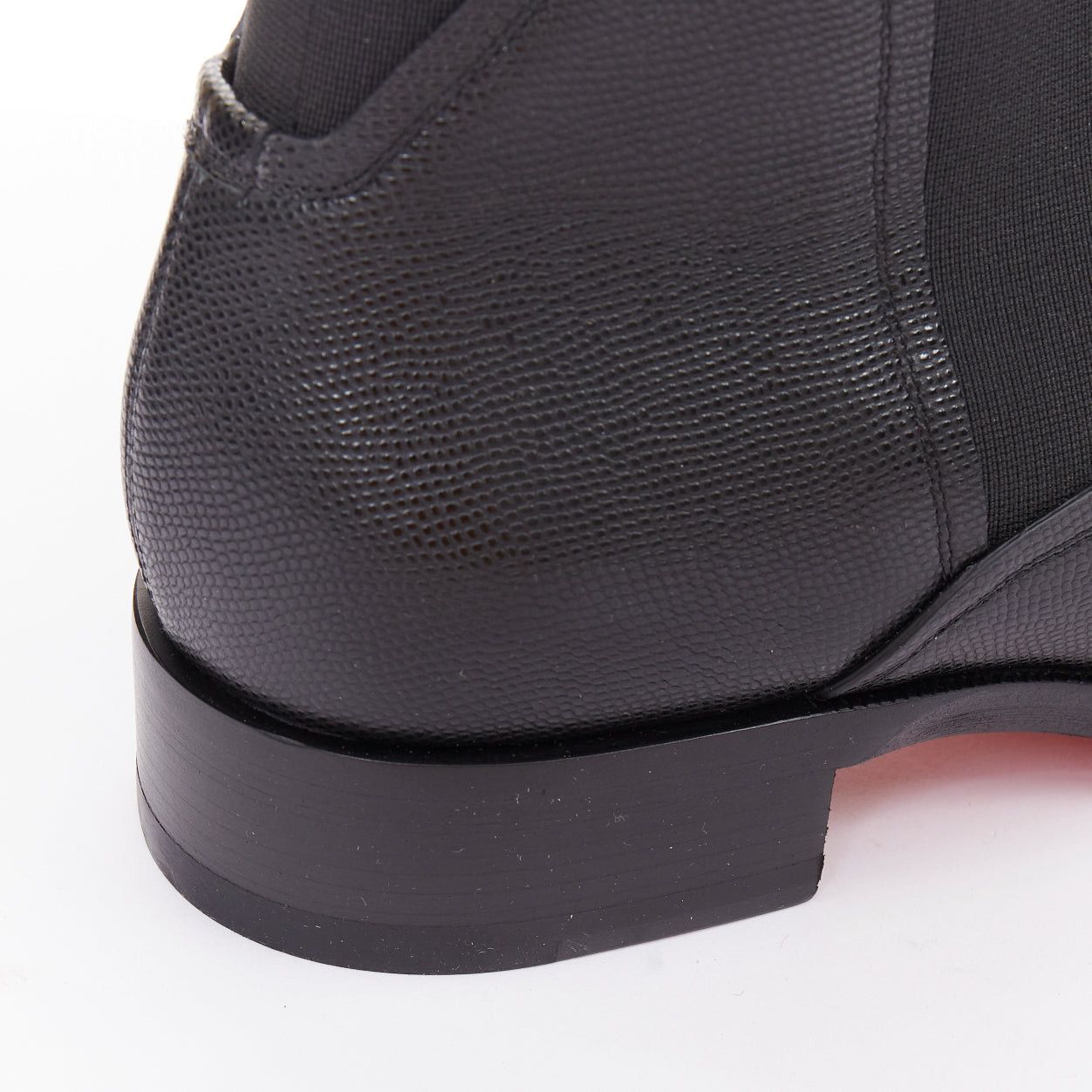 Christian Louboutin CHRISTIAN LOUBOUTIN Boabi black calf grain leather elastic gusset chelsea boot EU41 US8 Size US 8 / EU 41 - 8 Thumbnail
