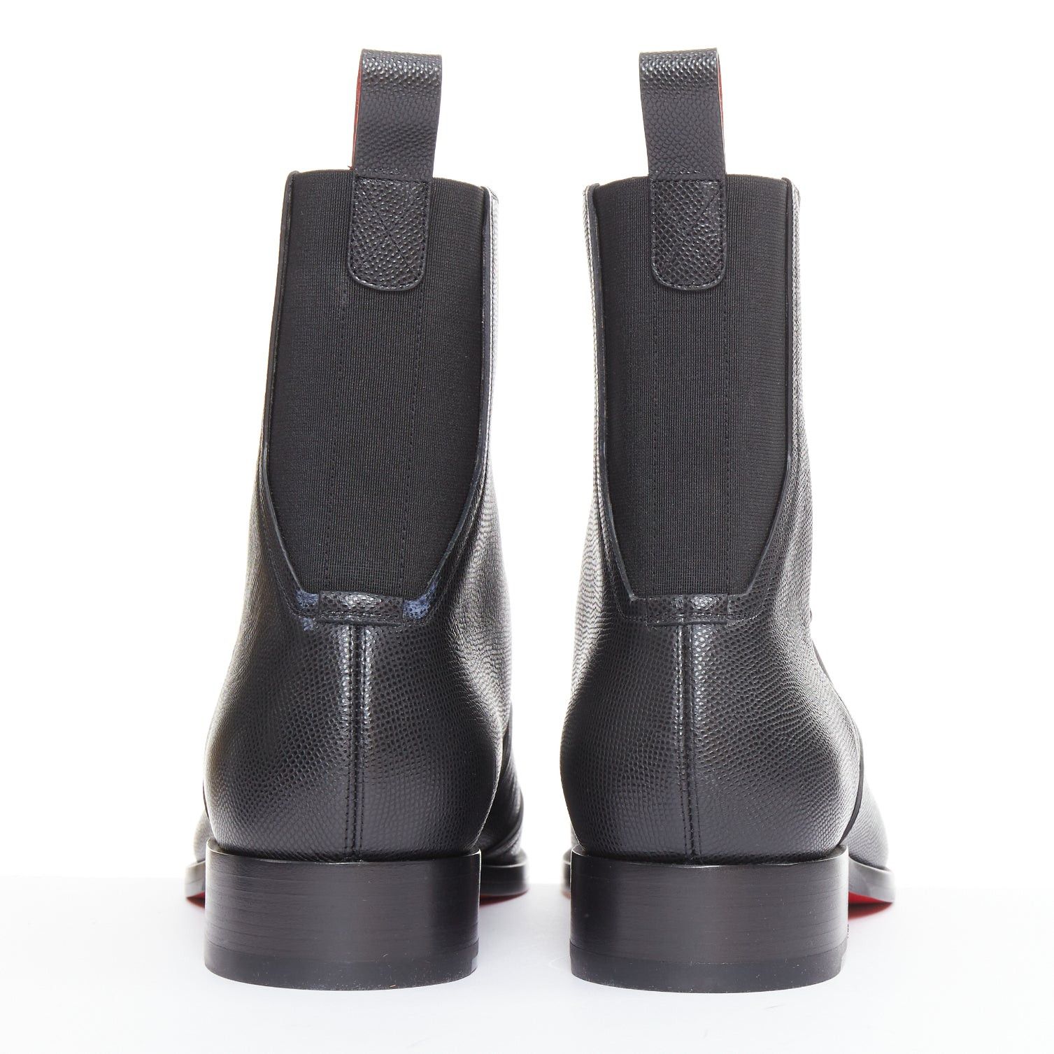 Christian Louboutin CHRISTIAN LOUBOUTIN Boabi black calf grain leather elastic gusset chelsea boot EU41 US8 Size US 8 / EU 41 - 5 Thumbnail
