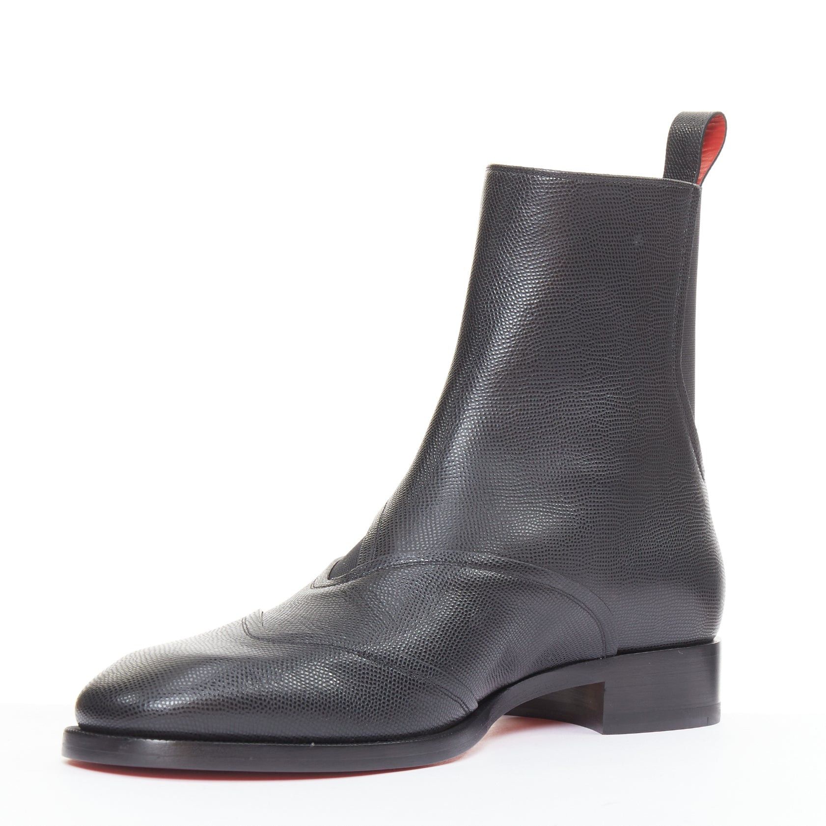 Christian Louboutin CHRISTIAN LOUBOUTIN Boabi black calf grain leather elastic gusset chelsea boot EU41 US8 Size US 8 / EU 41 - 4 Thumbnail