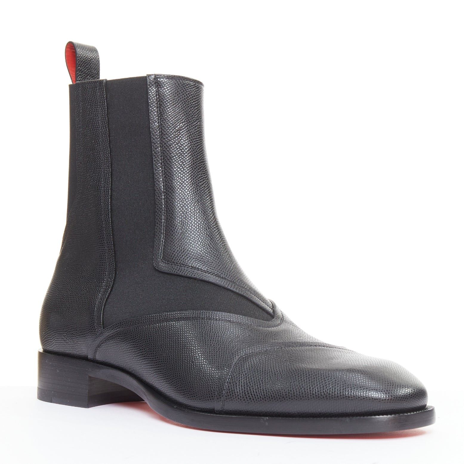 Christian Louboutin CHRISTIAN LOUBOUTIN Boabi black calf grain leather elastic gusset chelsea boot EU41 US8 Size US 8 / EU 41 - 2 Thumbnail