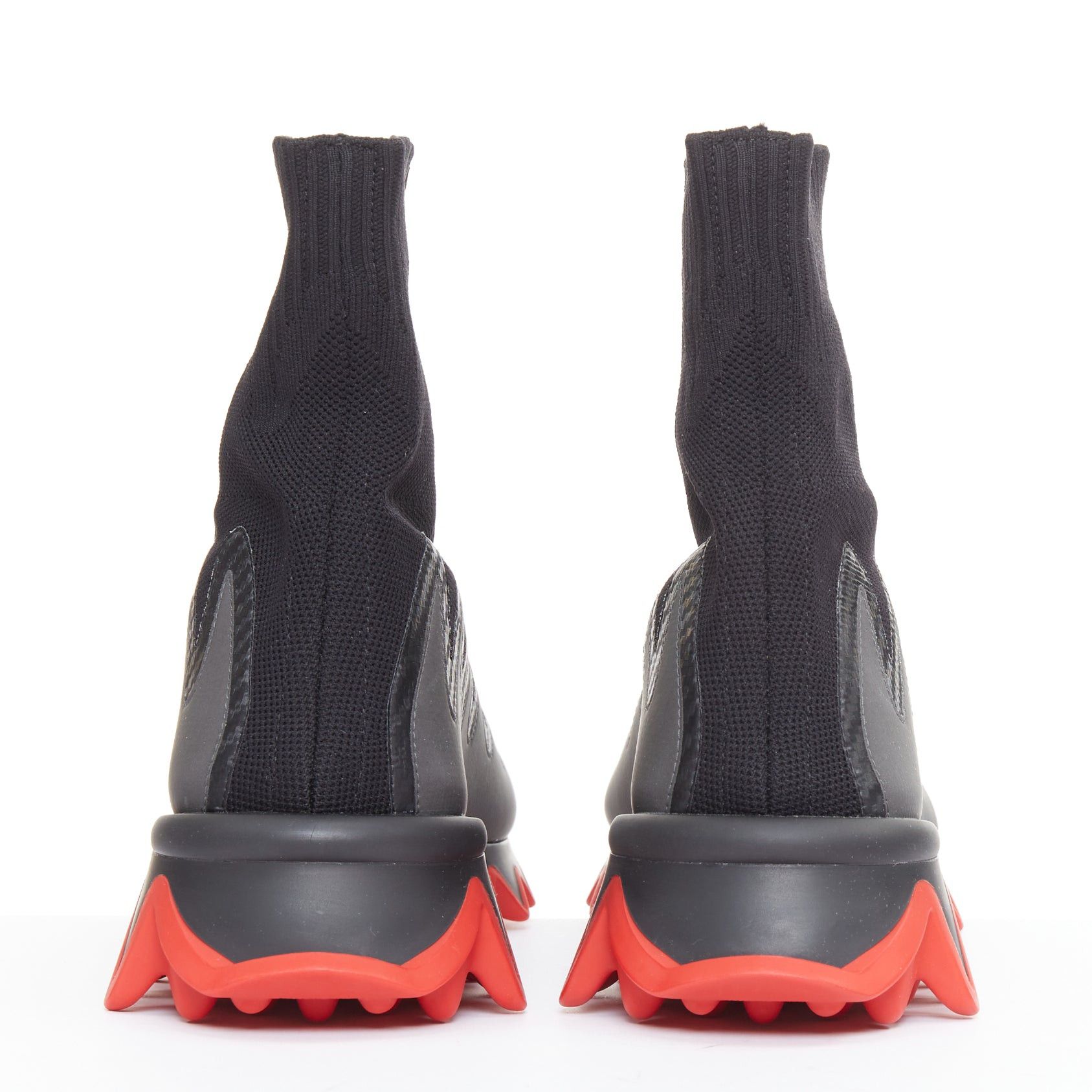 Christian Louboutin CHRISTIAN LOUBOUTIN Sharky Sock black sock knit spikey rubber sole ankle sneaker boot EU42 US9 Size US 9 / EU 42 - 5 Thumbnail
