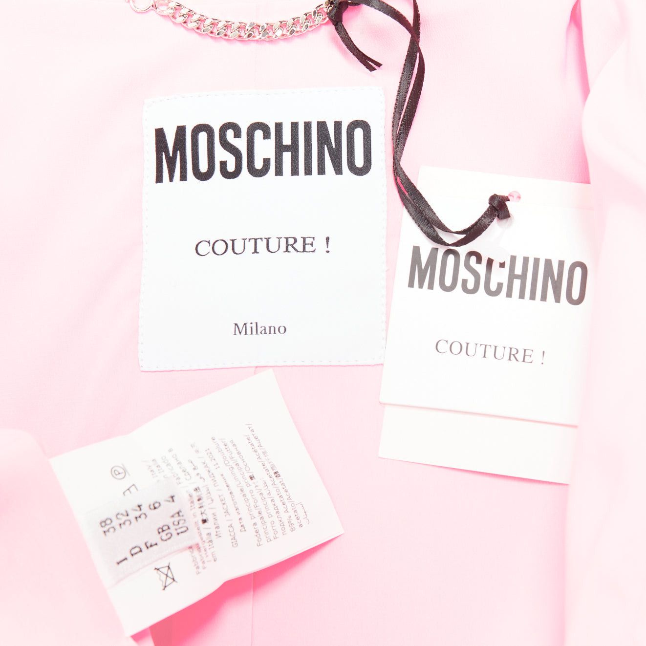 Moschino MOSCHINO COUTURE! 2022 Runway Calico Animals pink blue floral trim bolero jacket IT38 XS Size XS / US 0-2 / IT 36-38 - 9 Thumbnail