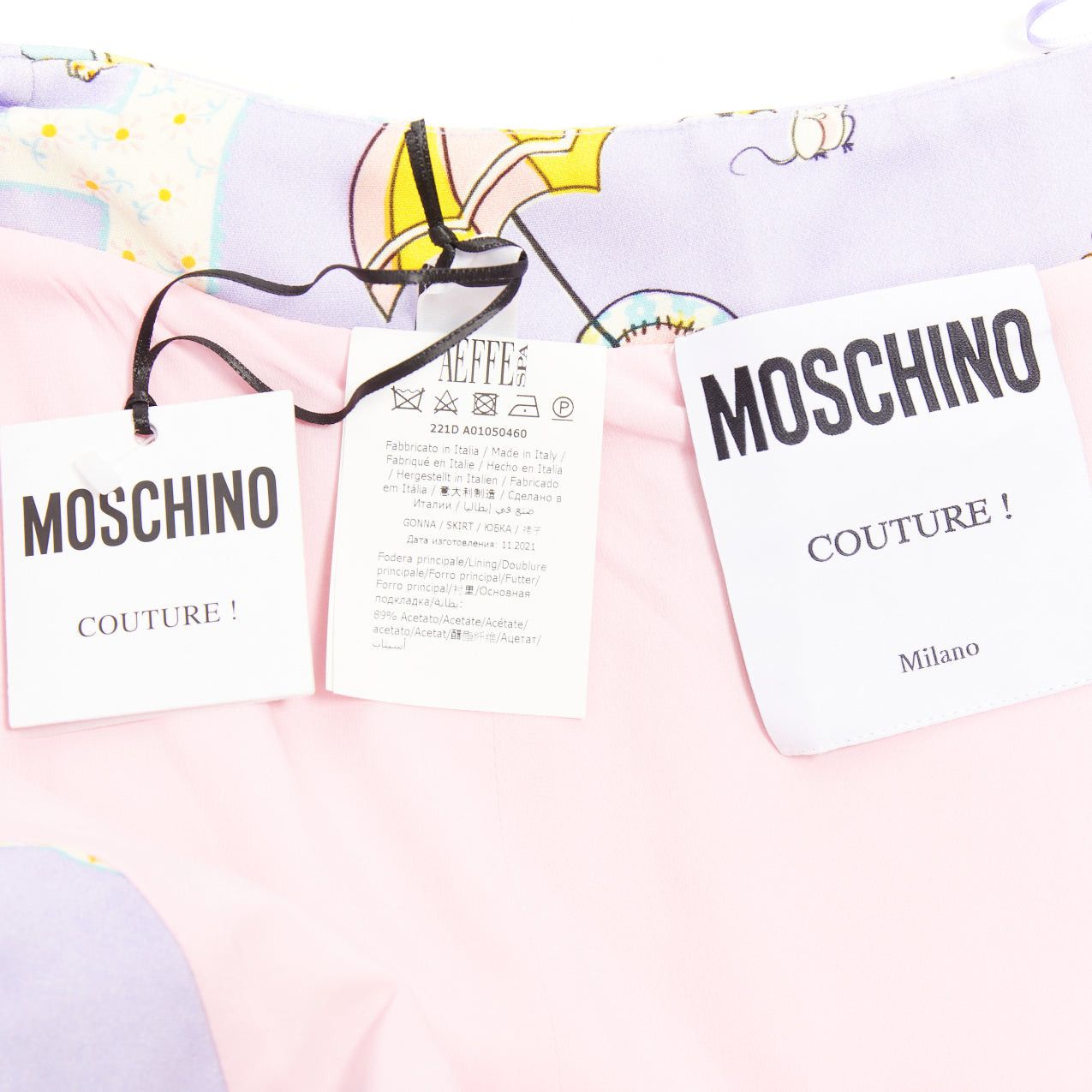 Moschino MOSCHINO COUTURE! 2022 Runway Calico Animals purple cartoons scallop mini skirt IT38 XS Size 26" / US 2 / IT 38 - 9 Thumbnail