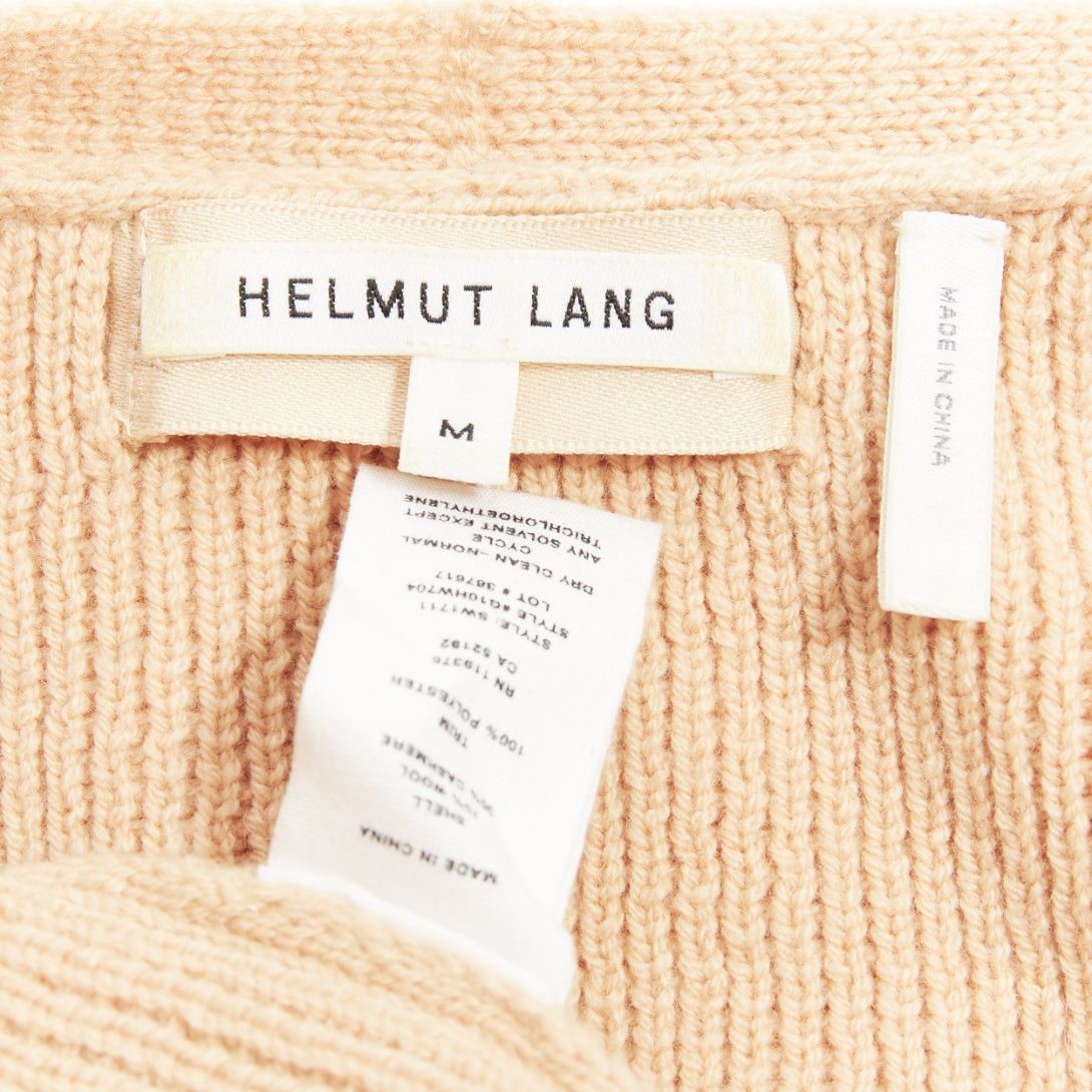 Helmut Lang HELMUT LANG beige wool cashmere lace up sleeves relaxed oversized sweater M Size M / US 6-8 / IT 42-44 - 10 Thumbnail
