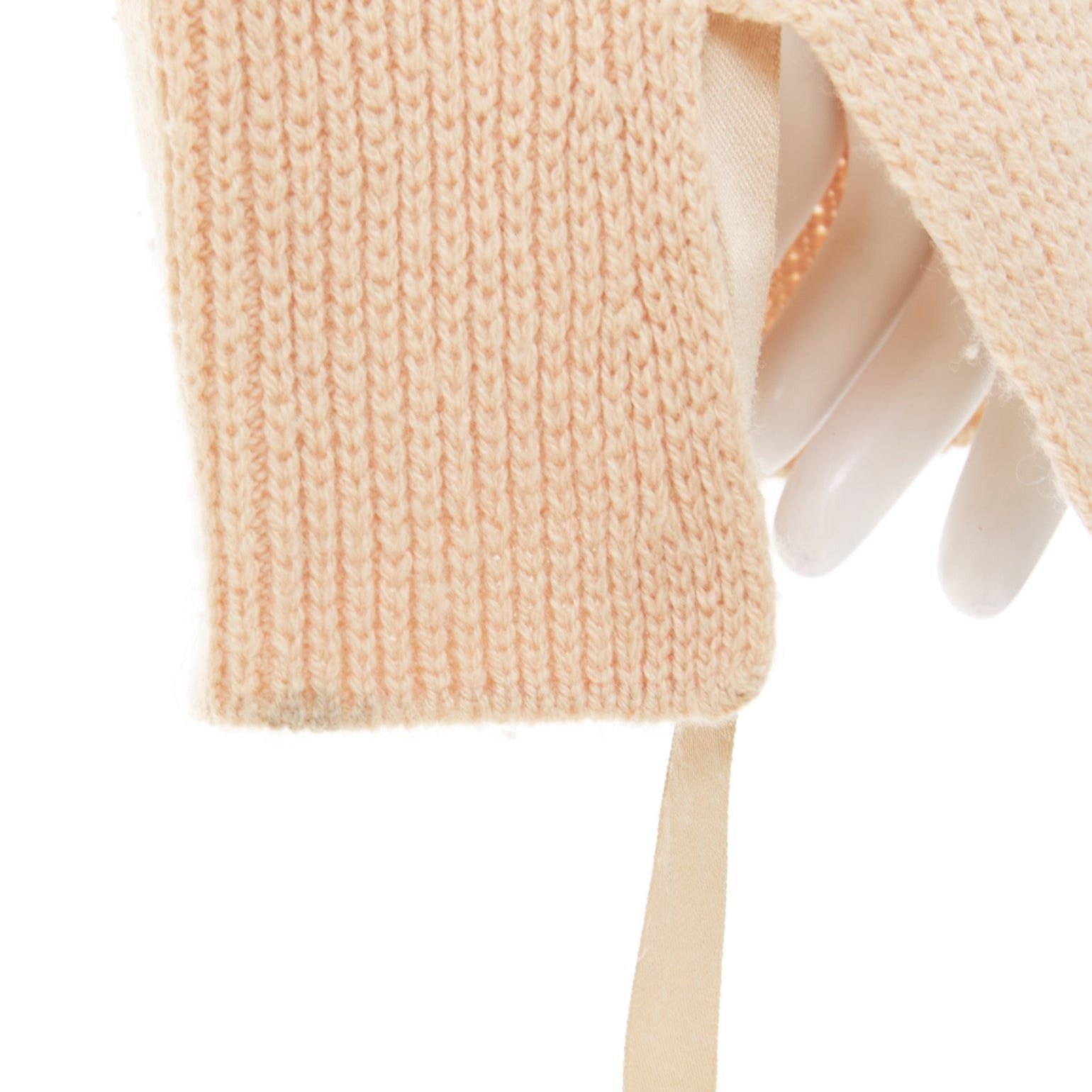 Helmut Lang HELMUT LANG beige wool cashmere lace up sleeves relaxed oversized sweater M Size M / US 6-8 / IT 42-44 - 9 Thumbnail