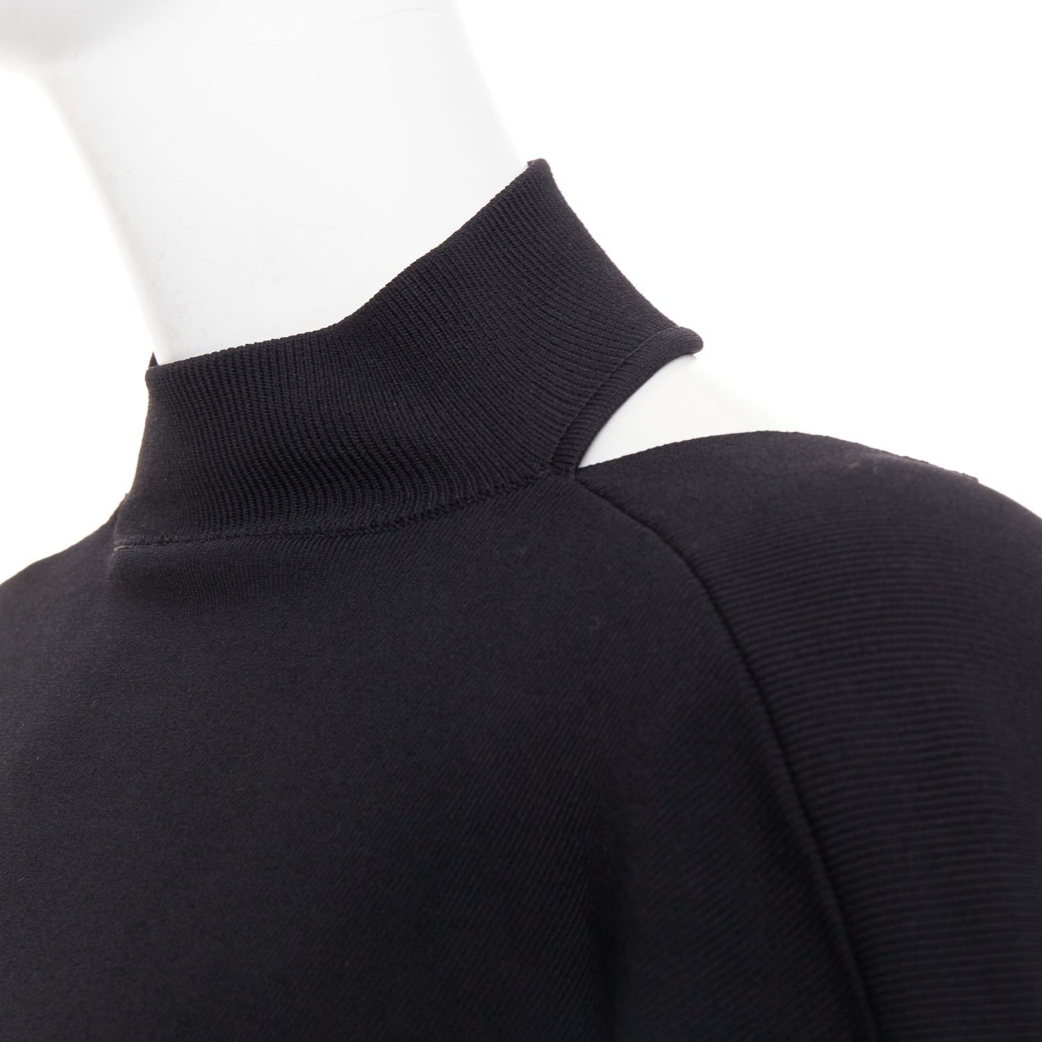 Solace London SOLACE LONDON Samara black viscose blend ruched sleeves drop sleeves cropped pullover UK8 S Size S / US 4 / IT 40 - 8 Thumbnail