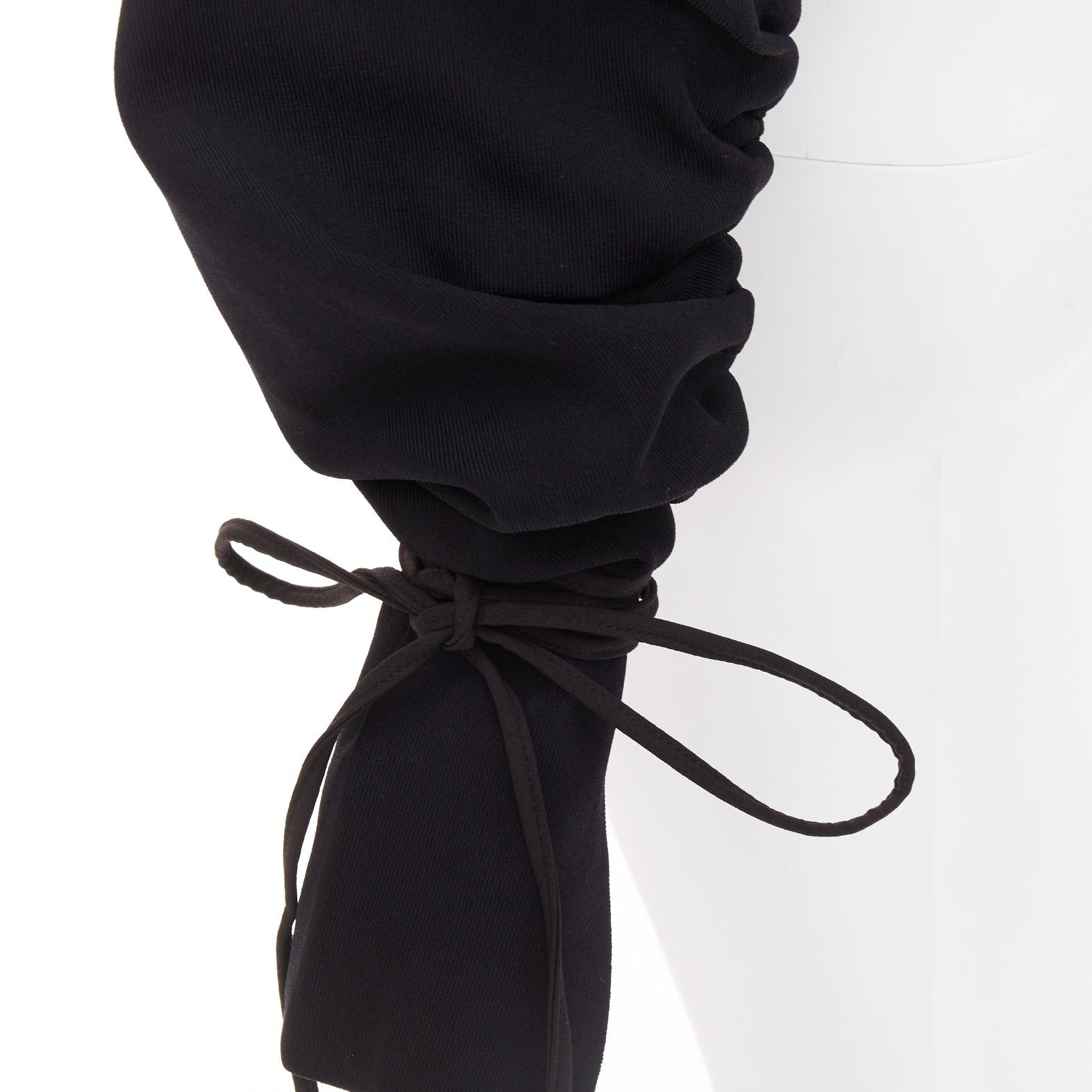 Solace London SOLACE LONDON Samara black viscose blend ruched sleeves drop sleeves cropped pullover UK8 S Size S / US 4 / IT 40 - 7 Thumbnail