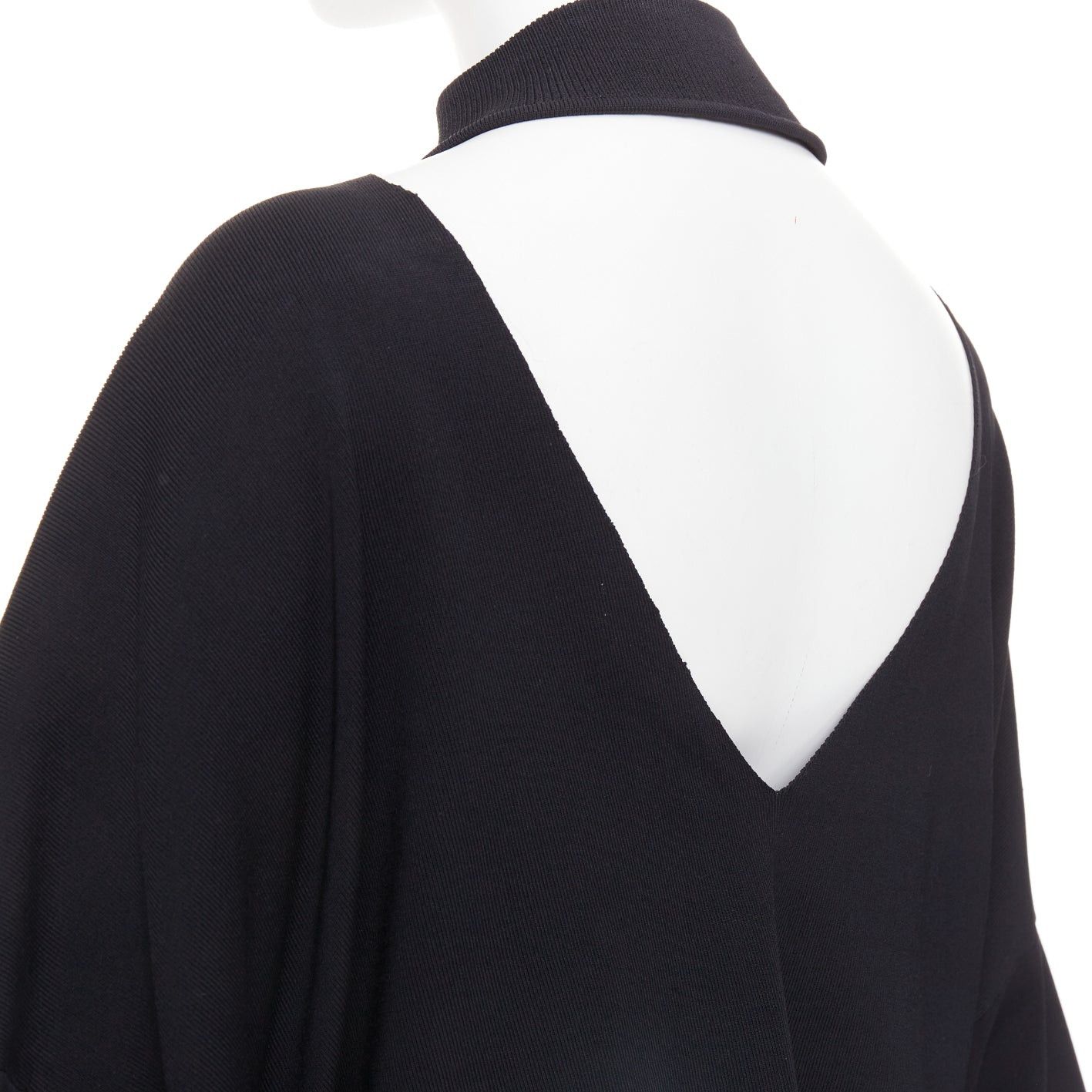 Solace London SOLACE LONDON Samara black viscose blend ruched sleeves drop sleeves cropped pullover UK8 S Size S / US 4 / IT 40 - 2 Thumbnail